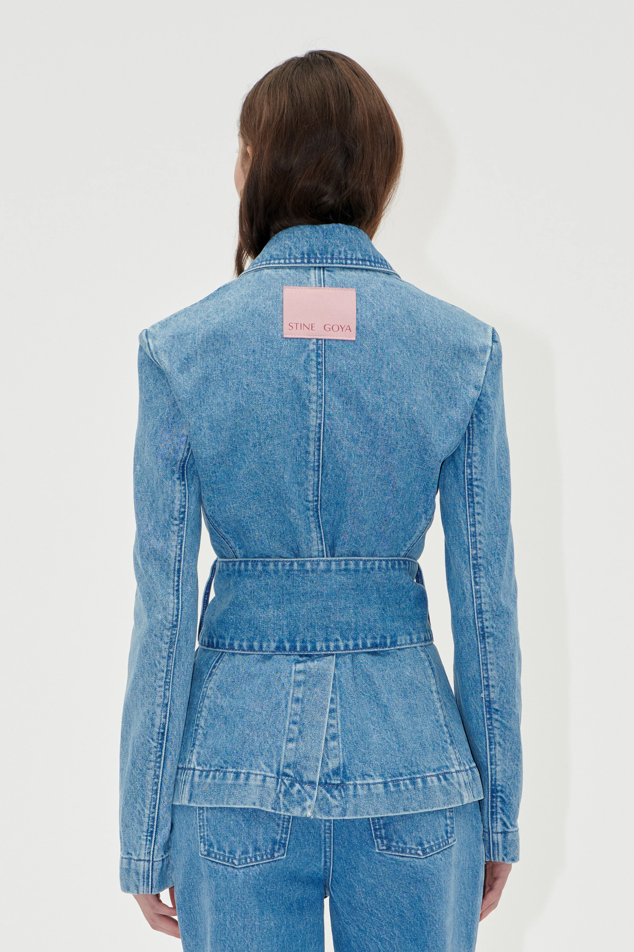 Belted Tailored Jacket - Denim Blue - Image 4