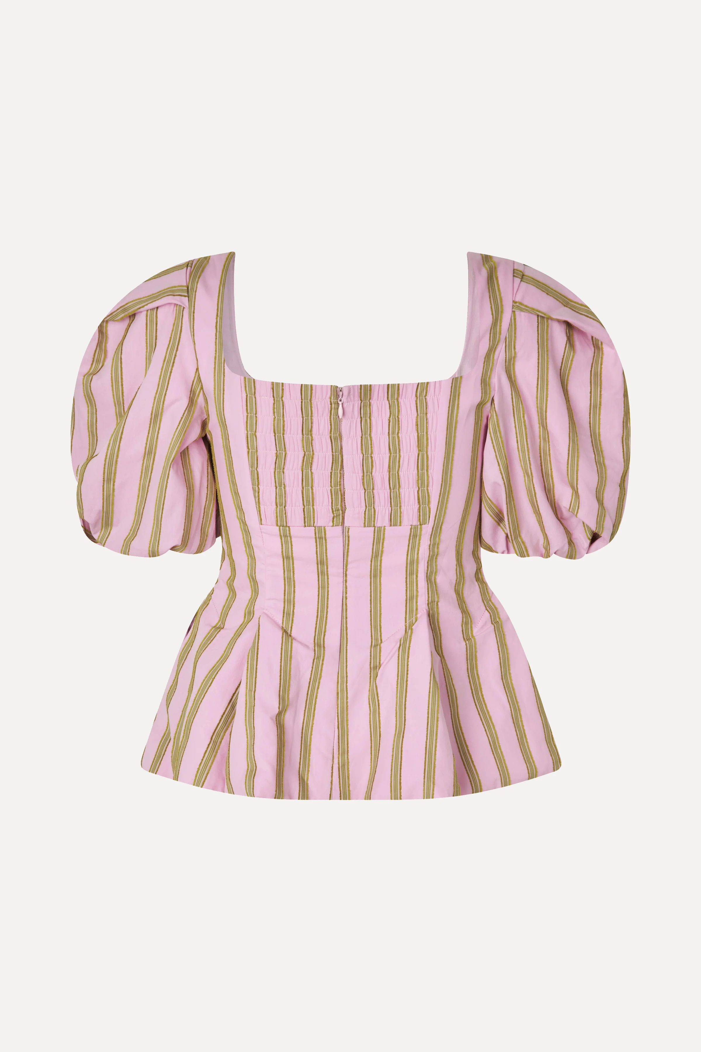 Blouson Sleeve Top - Wallpaper Stripes - Image 2