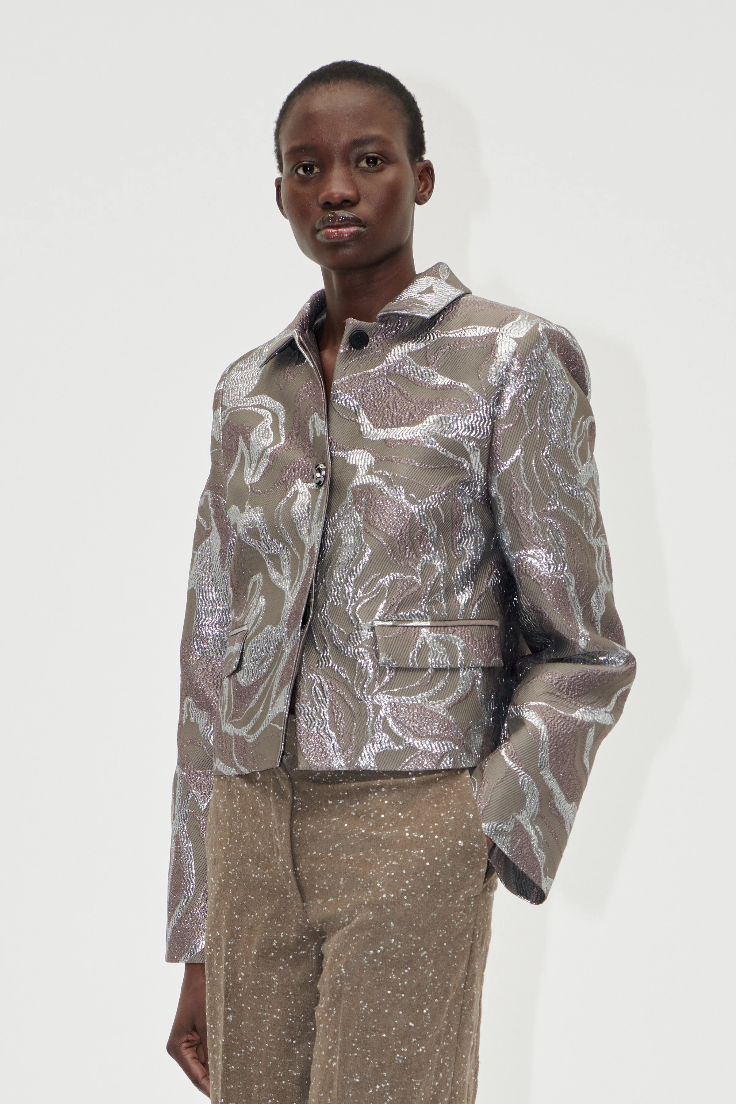 Boxy Straight Jacket - Abstract Foliage - Image 3
