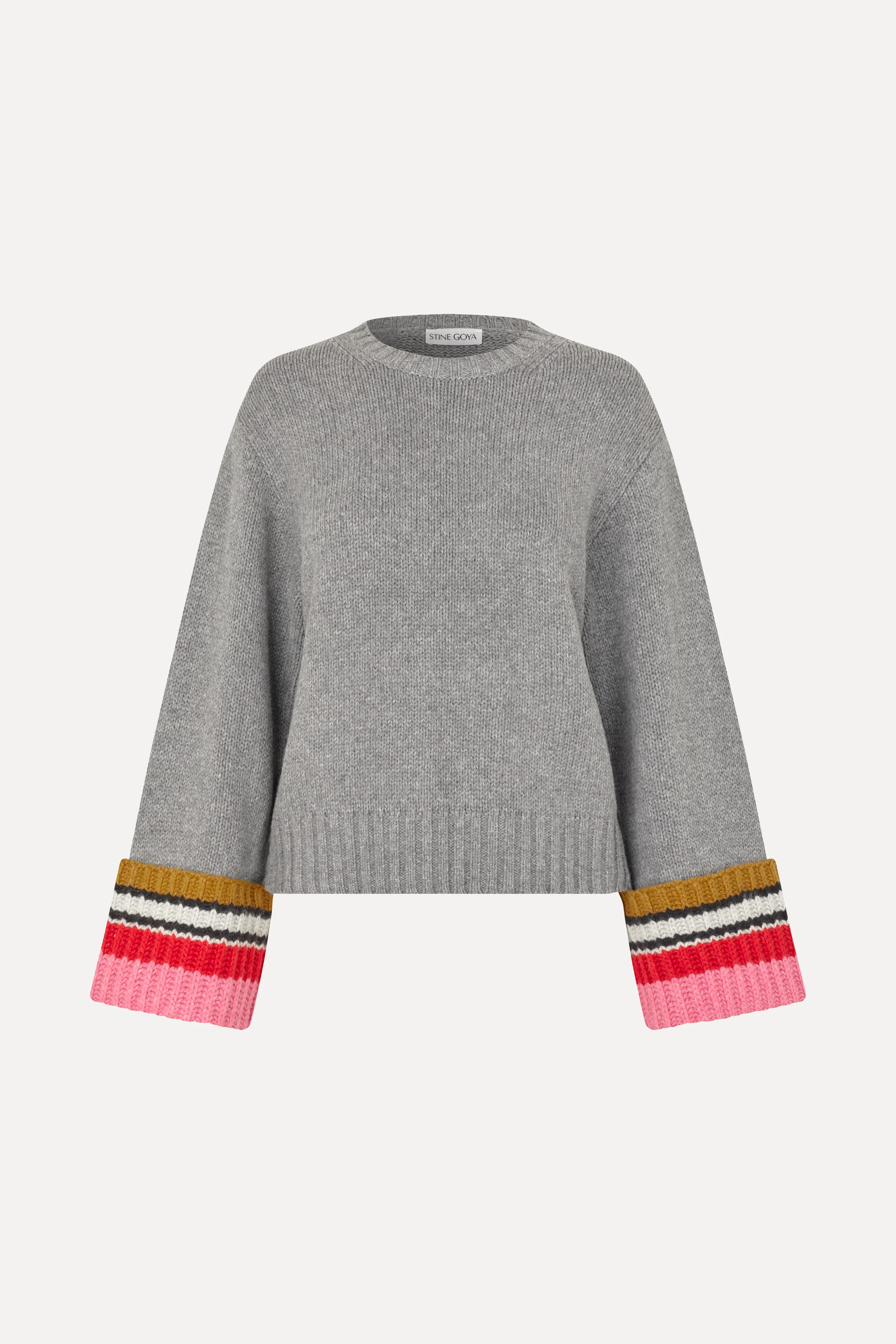 Chunky Sleeve Sweater - Pink Multistripes - Image 3
