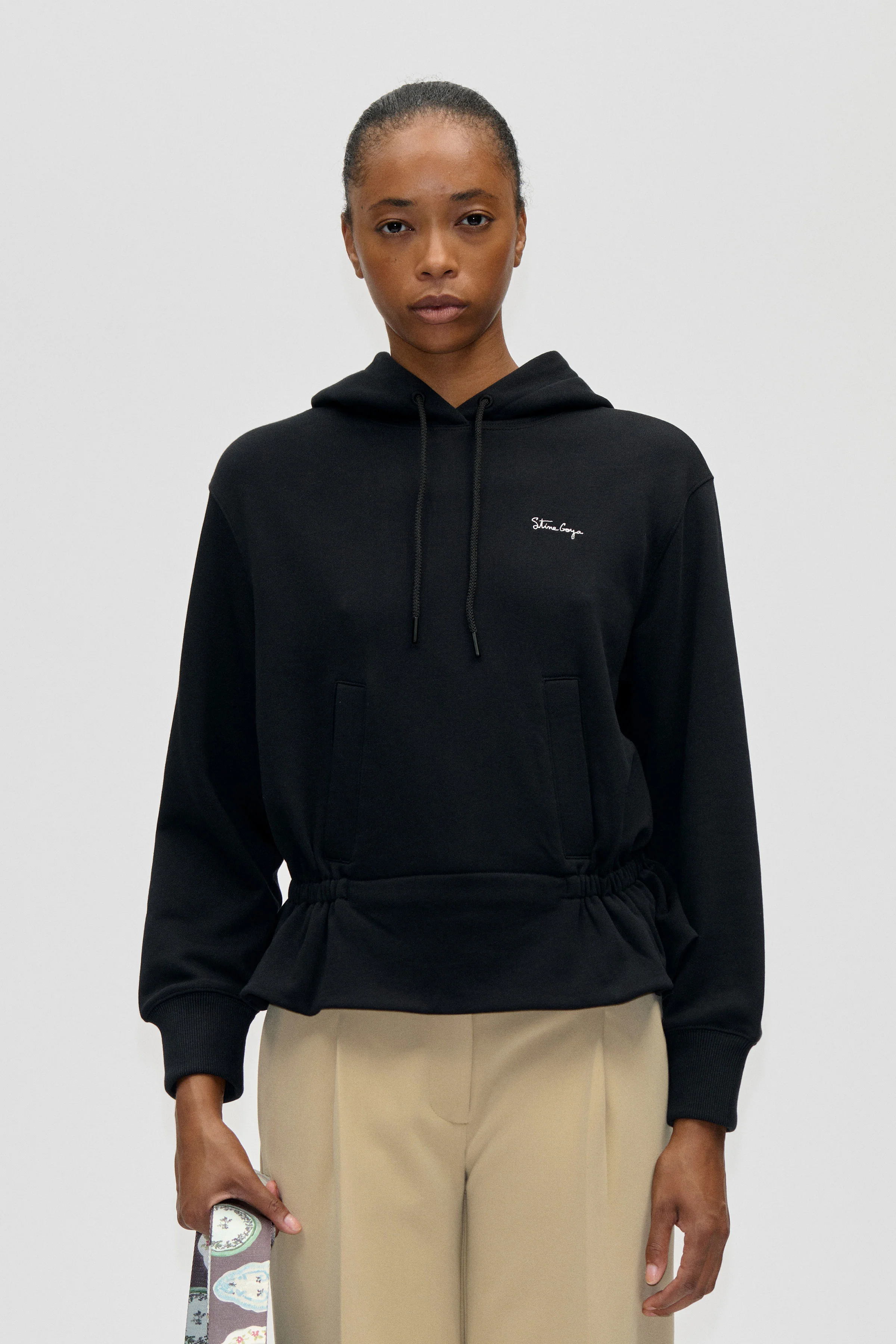 Cinched Waist Sweatshirt - Black