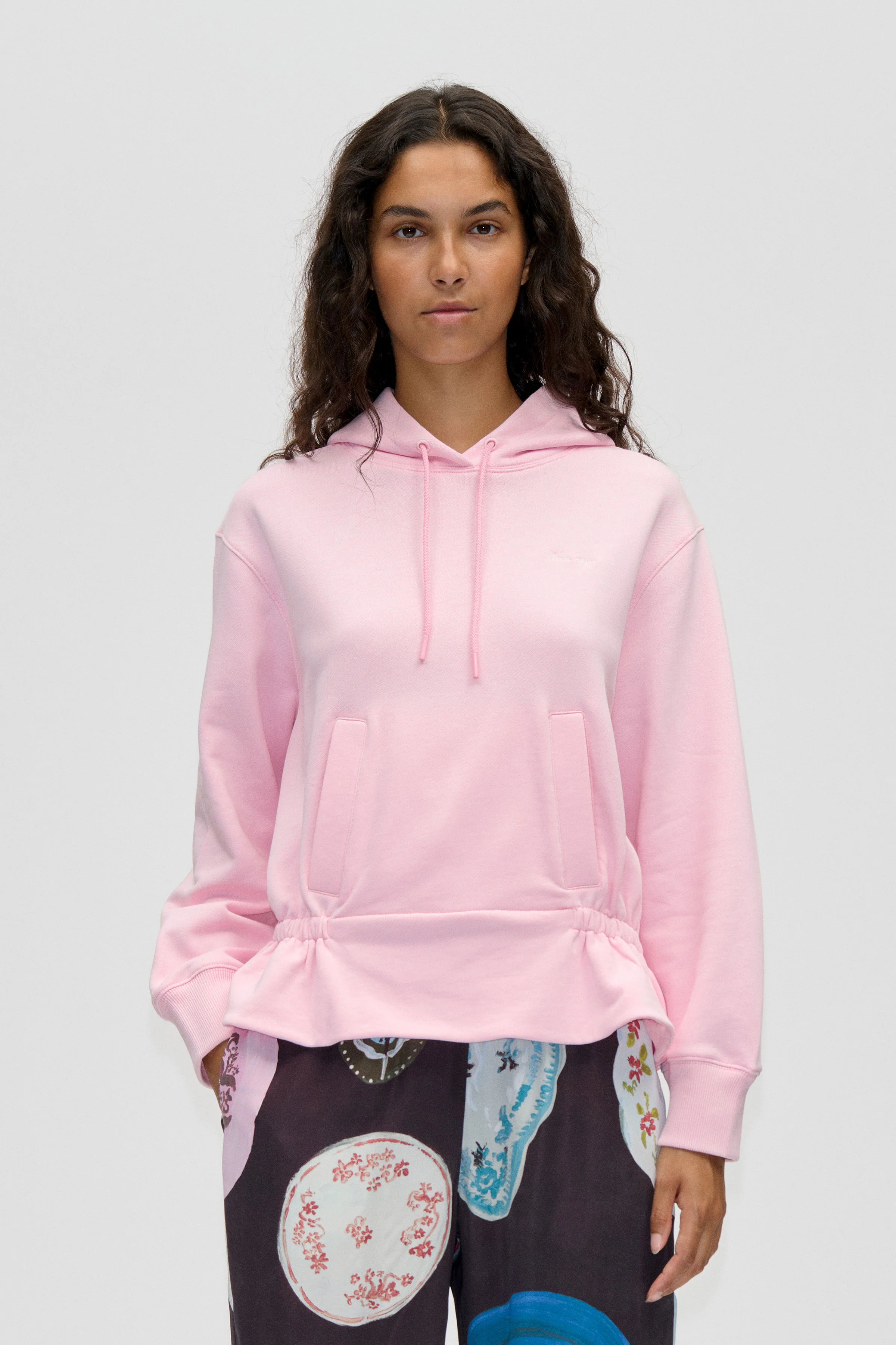 Cinched Waist Sweatshirt - Muted Blush