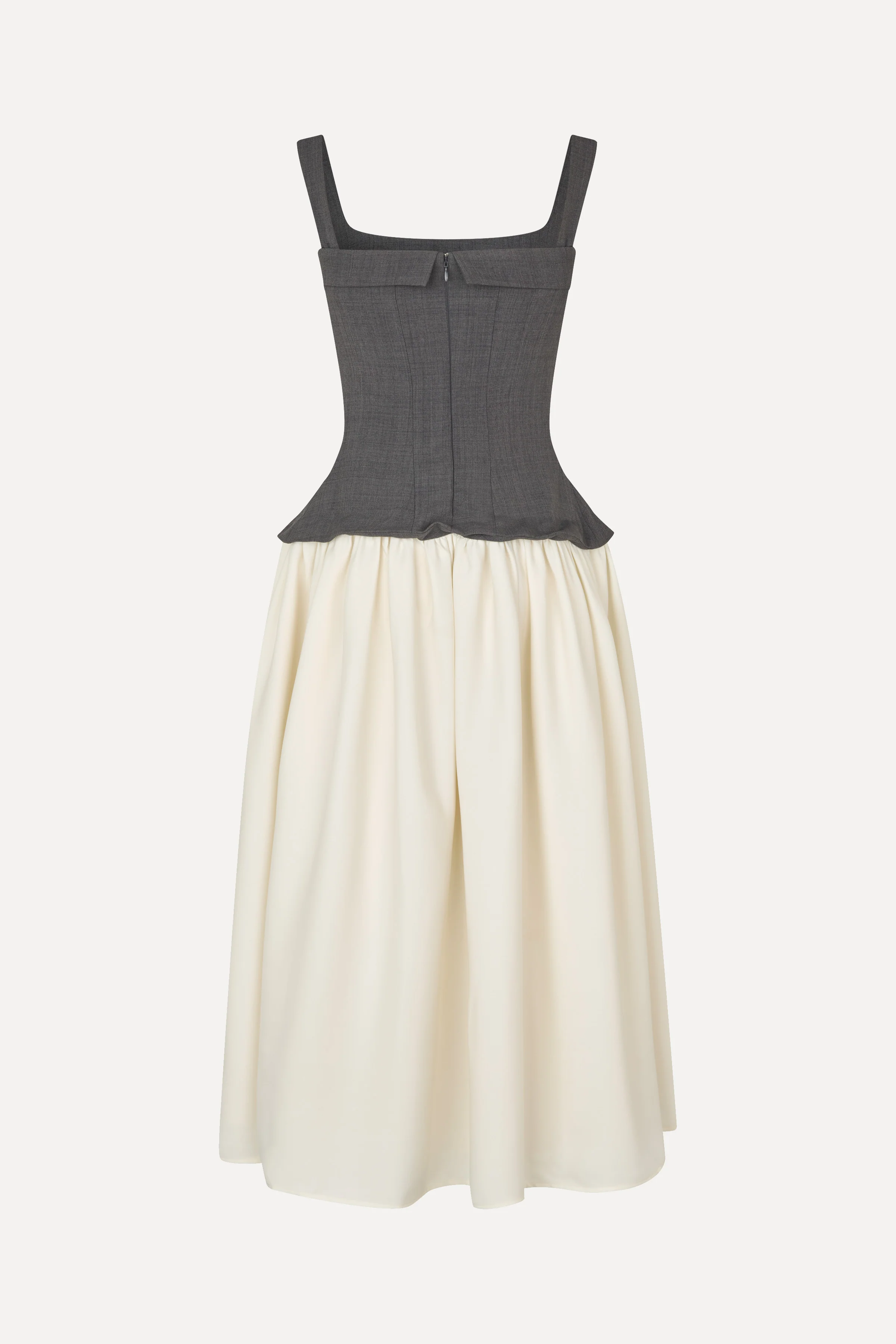 Corset Long Dress - Melange Grey / Cream - Image 4