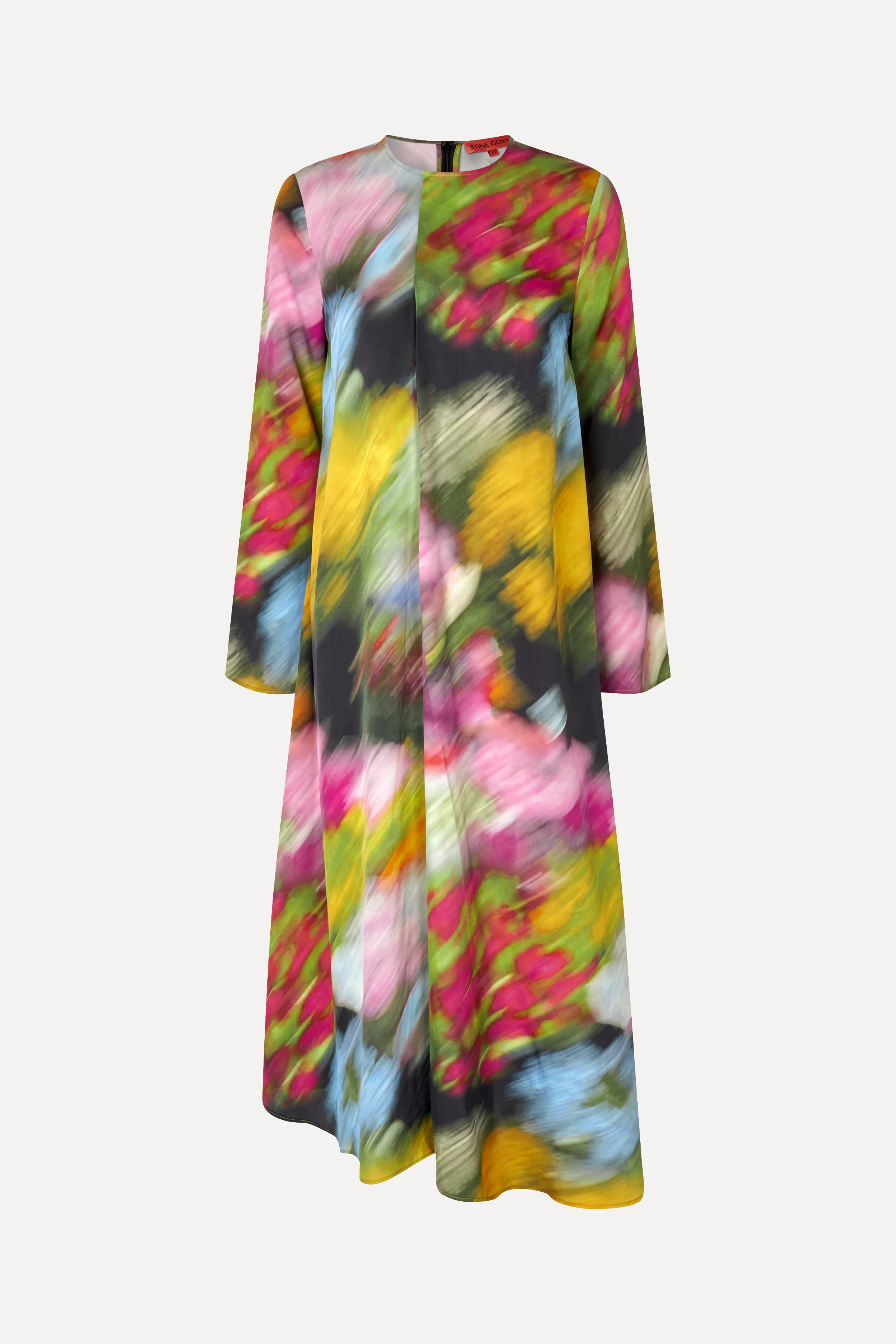 Draped Asymmetric Midi Dress - Liquid Floral
