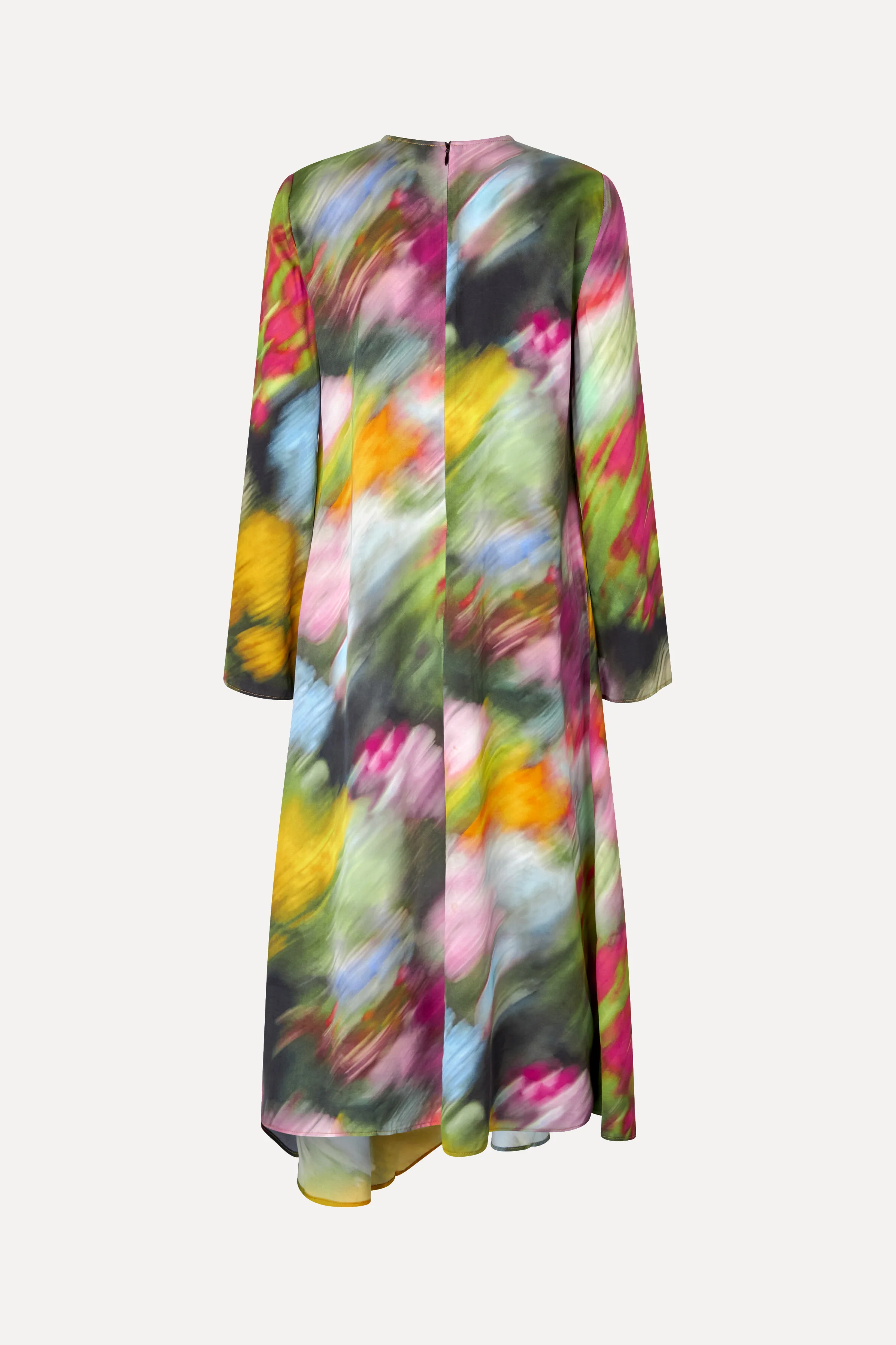 Draped Asymmetric Midi Dress - Liquid Floral - Image 2