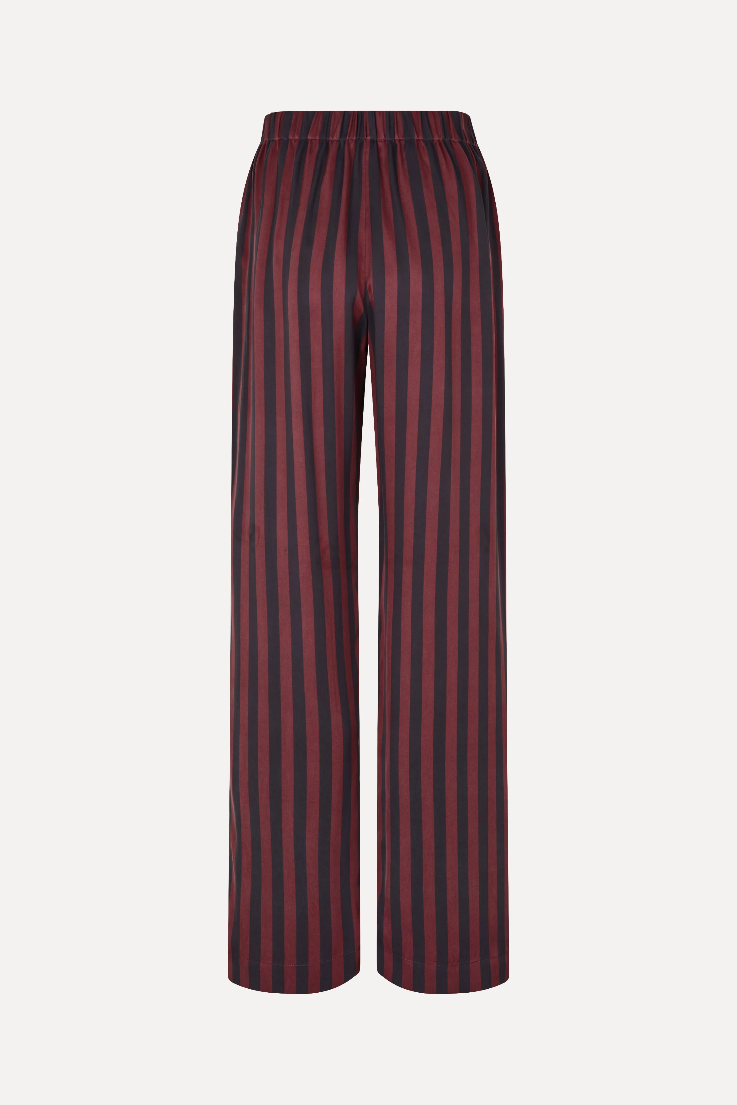 Elasticated Long Pants - Navy and Burgundy Wallpaper Stripes - Image 4