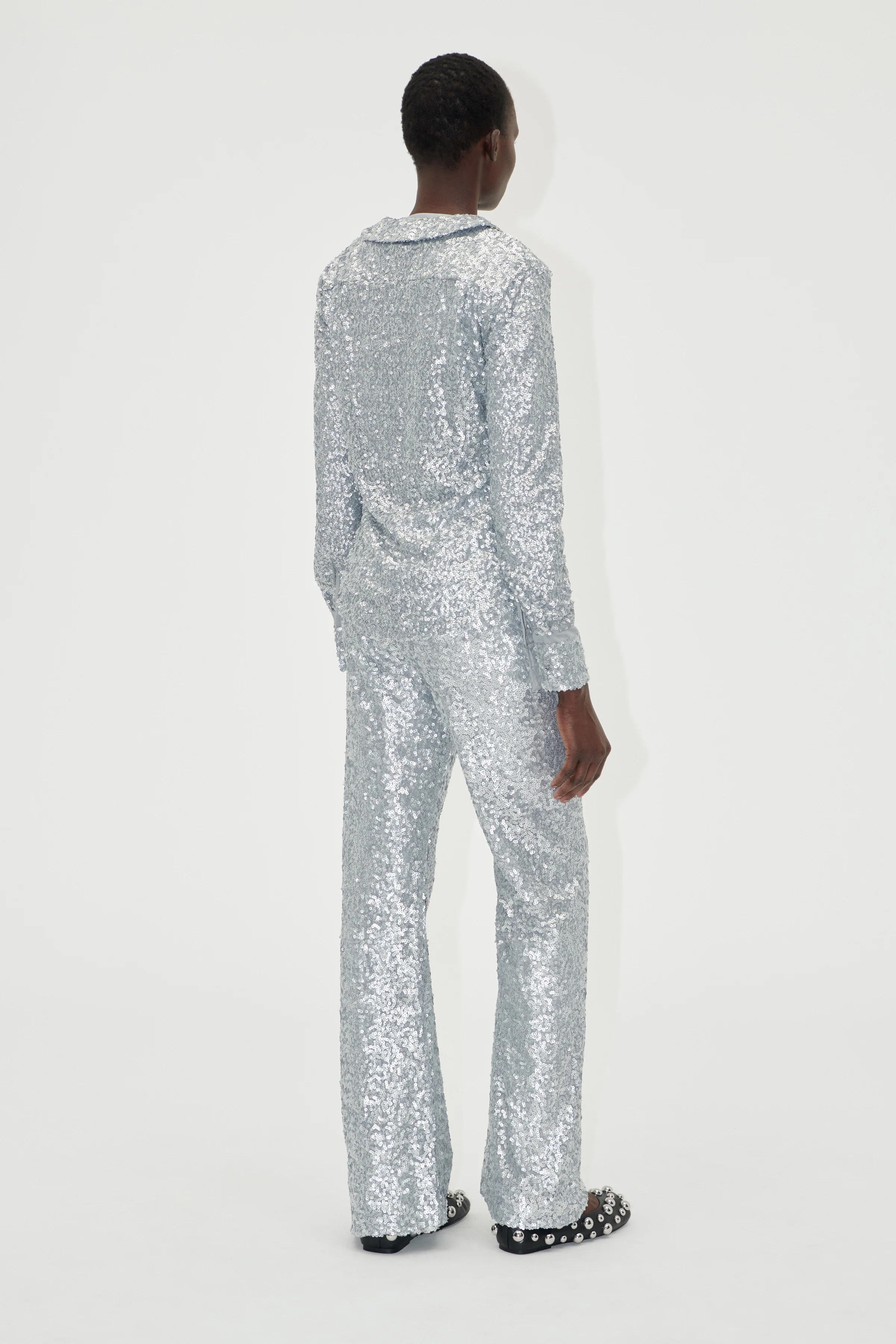 Elasticated Straight Long Pants - Steel Grey - Image 4