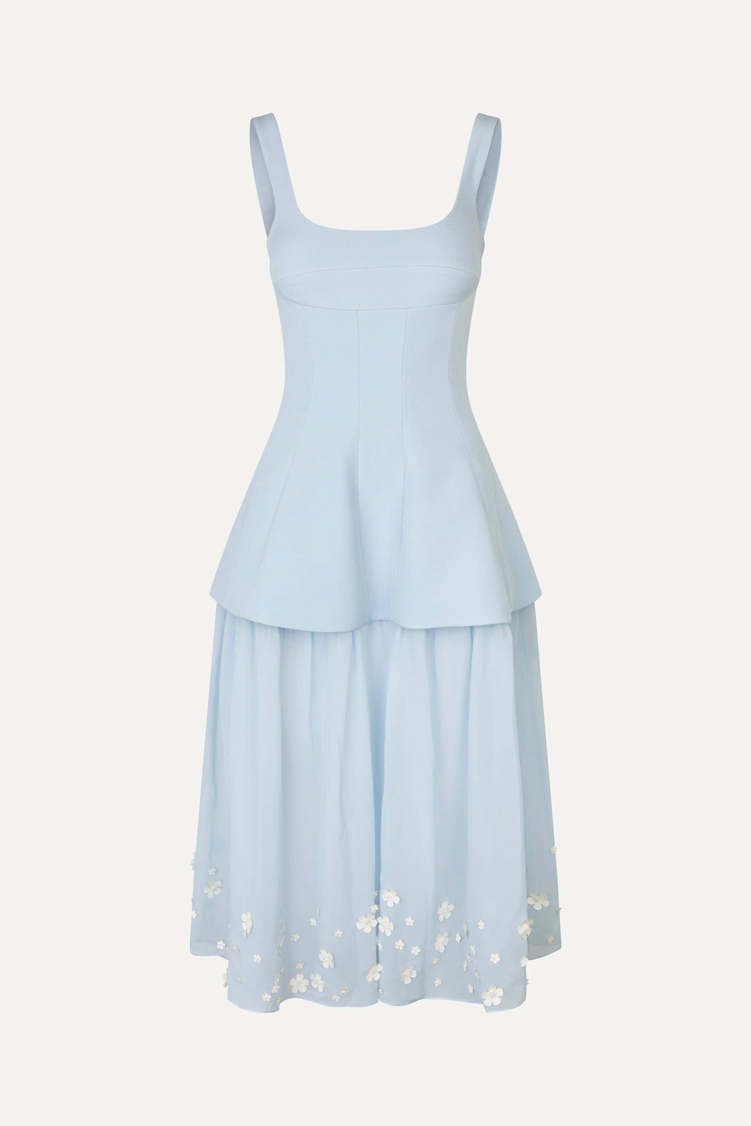 Elevated Bustier Dress - Light Blue Bloom - Image 3