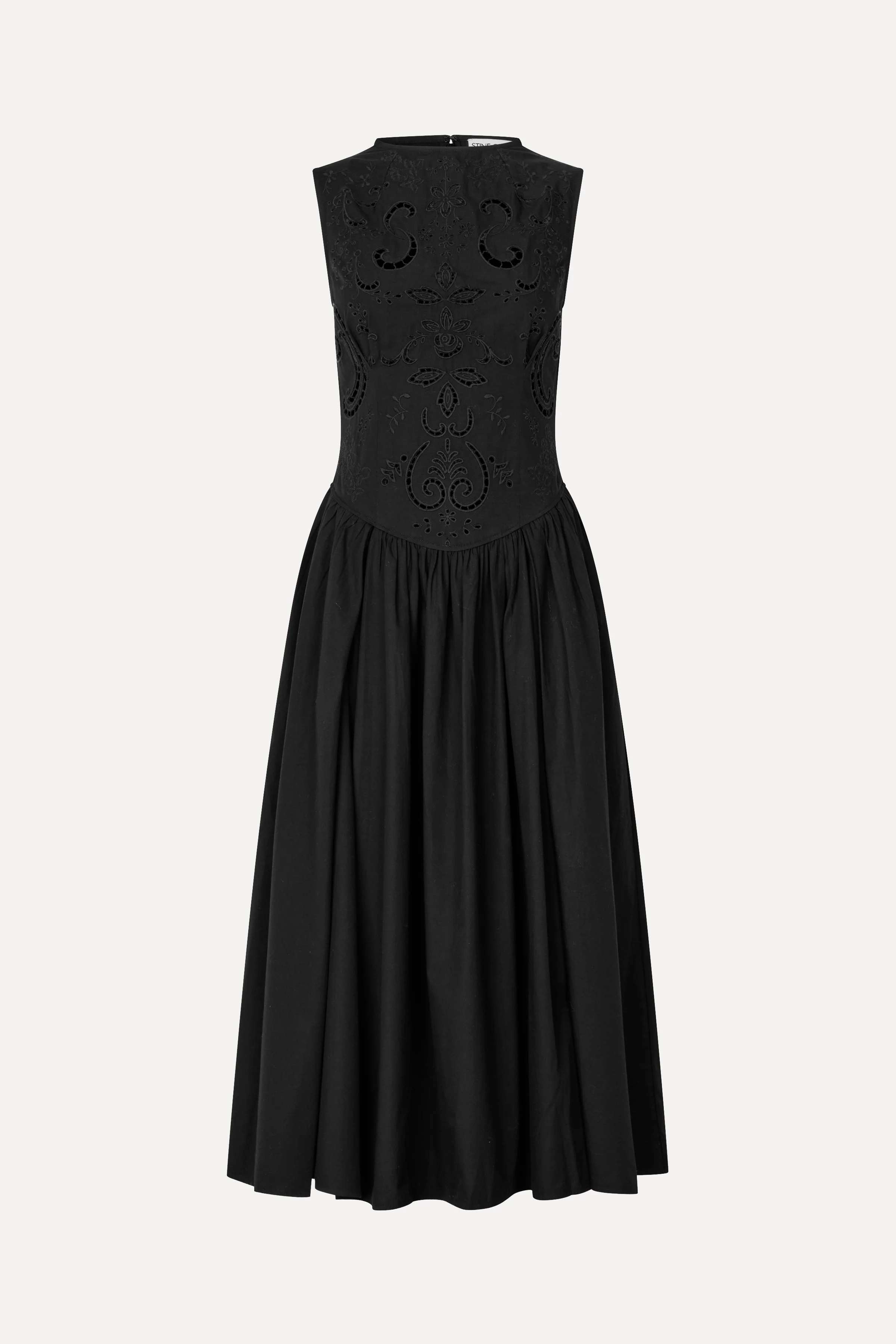 Embroidered Midi Dress - Broderie Anglaise - Image 3