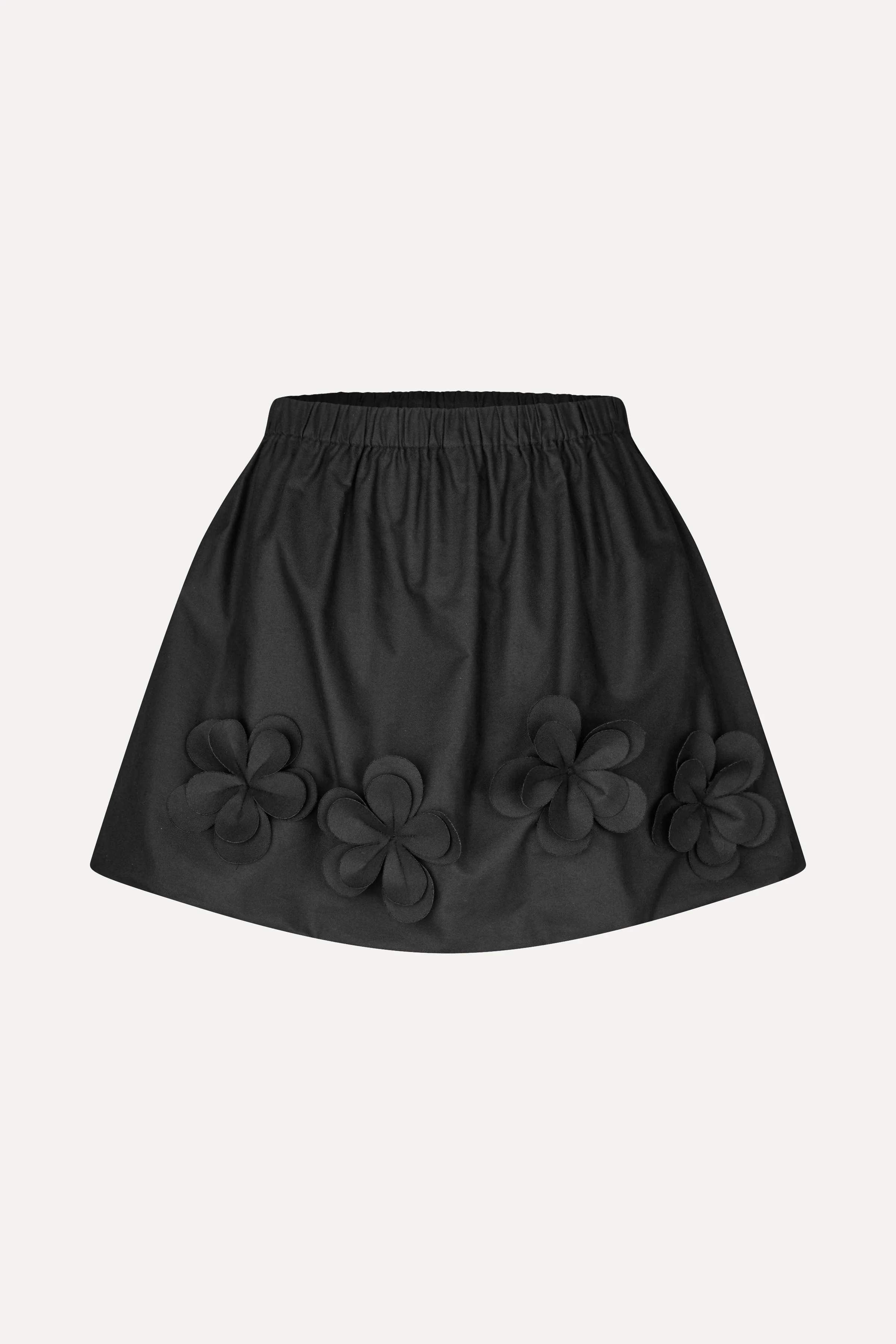 Floral Mini Skirt - Jet Black - Image 3