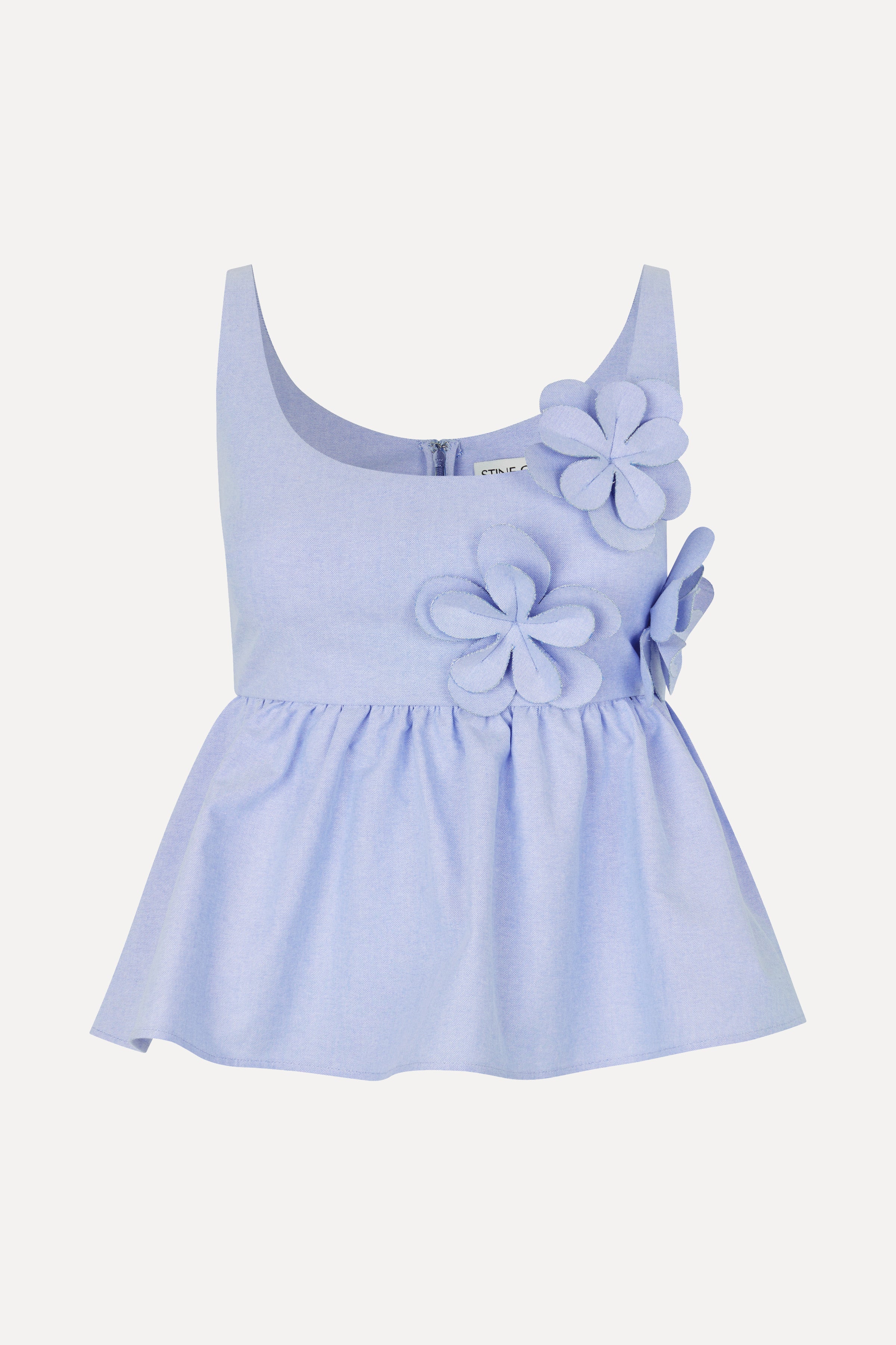 Floral Peplum Top - Brunnera Blue - Image 3