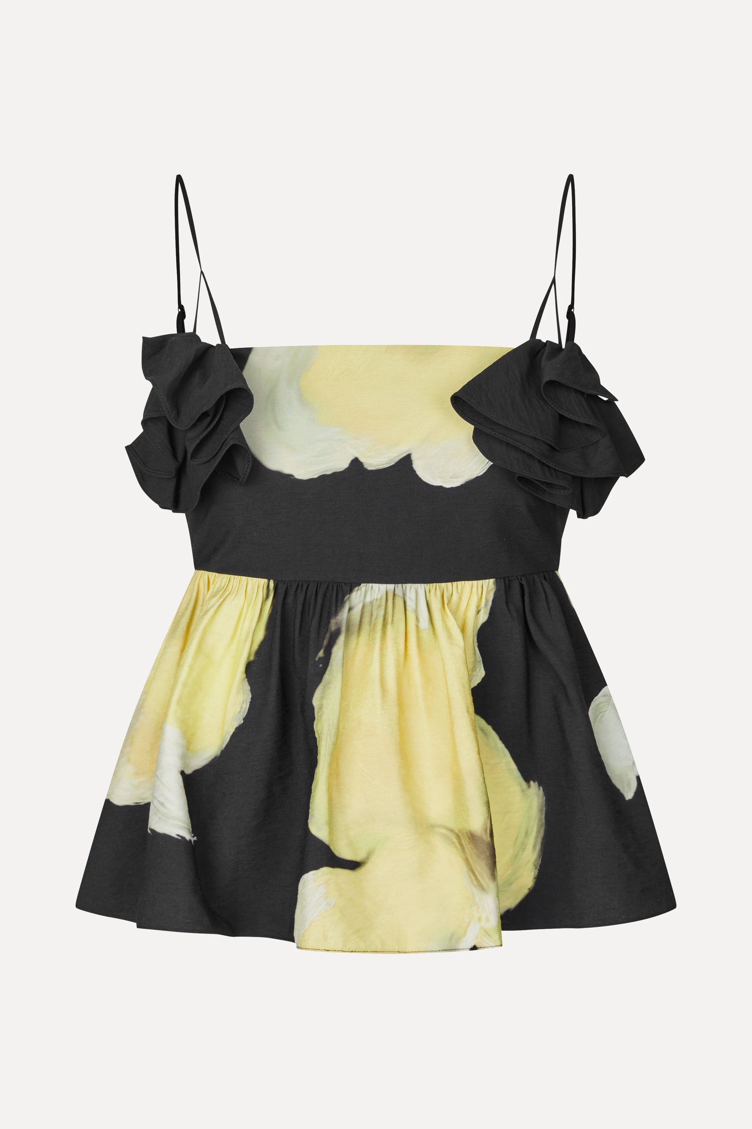 Floral Peplum Top - Yellow Petunias - Image 3