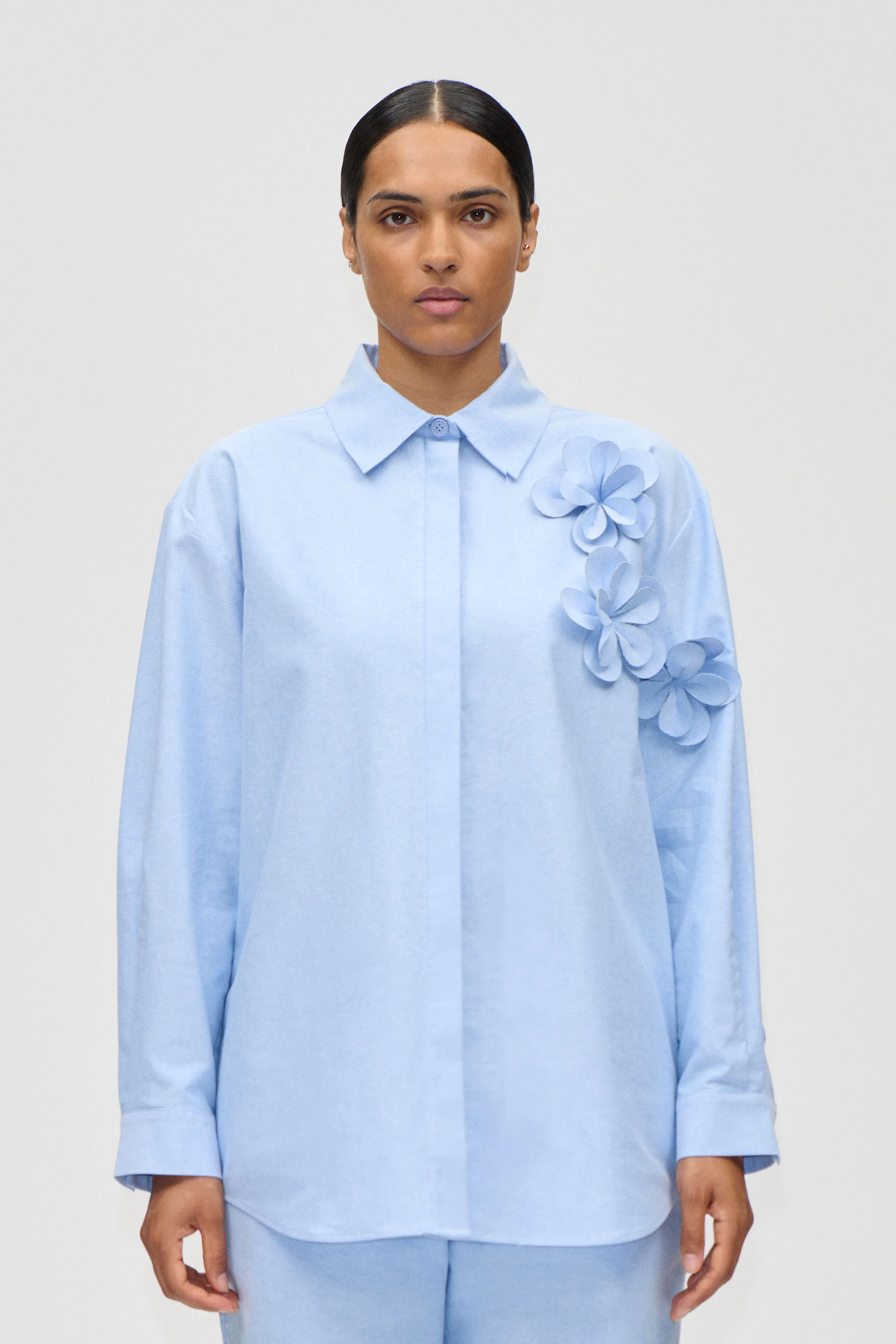 Floral Shirt - Brunnera Blue