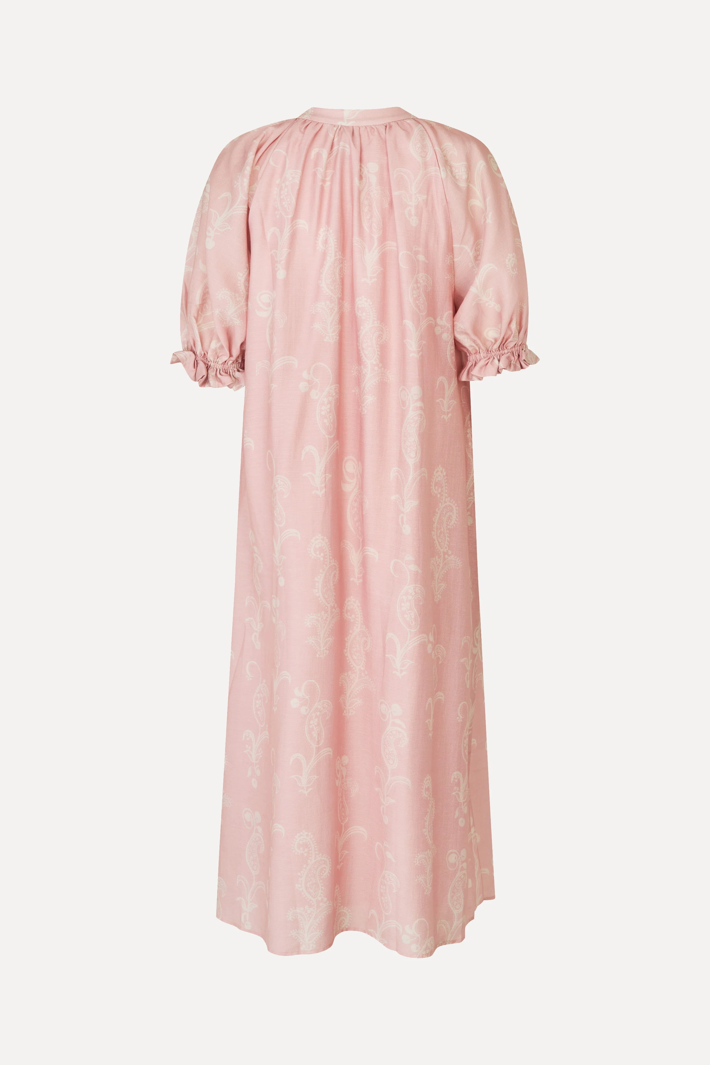 Front Placket Long Dress - Cherries On A Paisley - Image 4