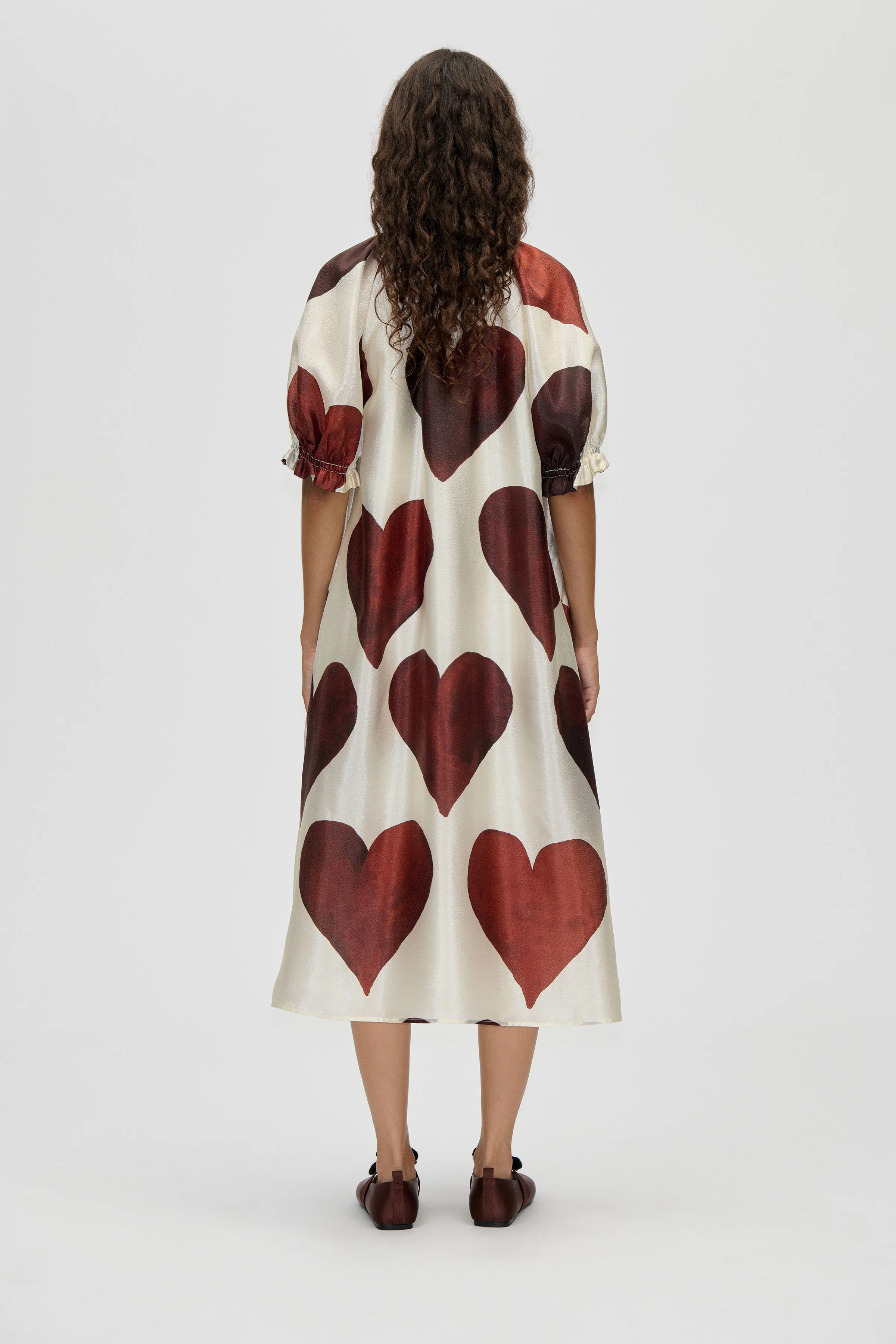 Front Placket Long Dress - Hearts - Image 2