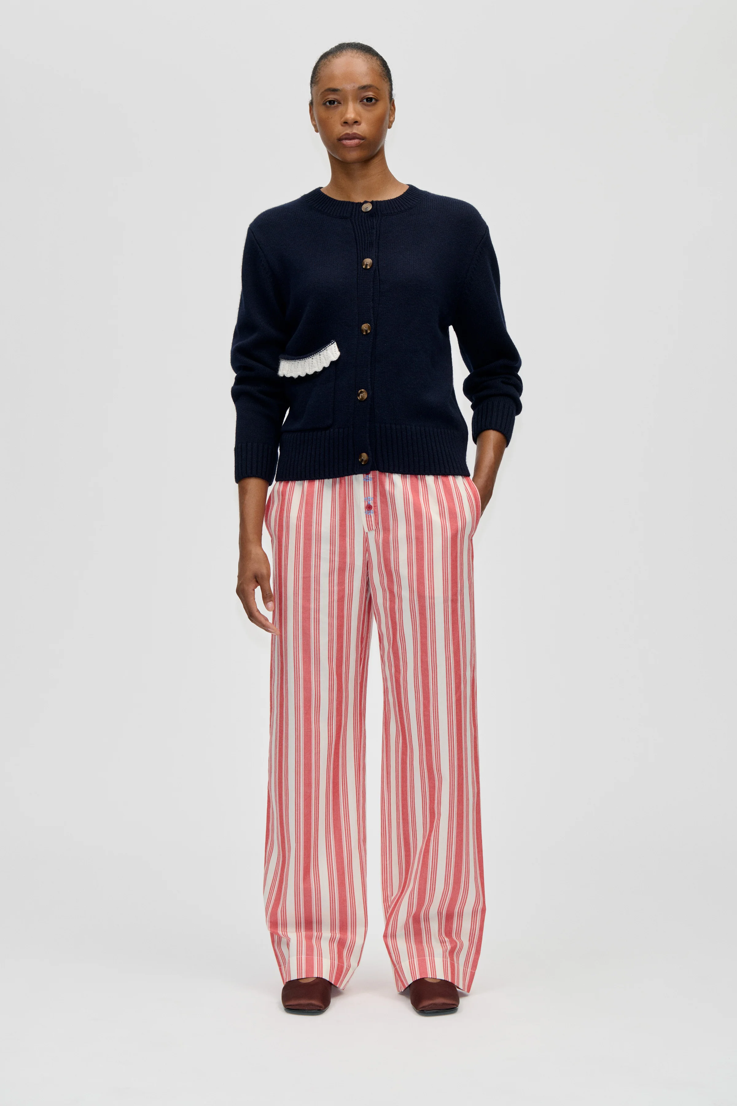 Gathered Boxer Pants - Scarlet Trot