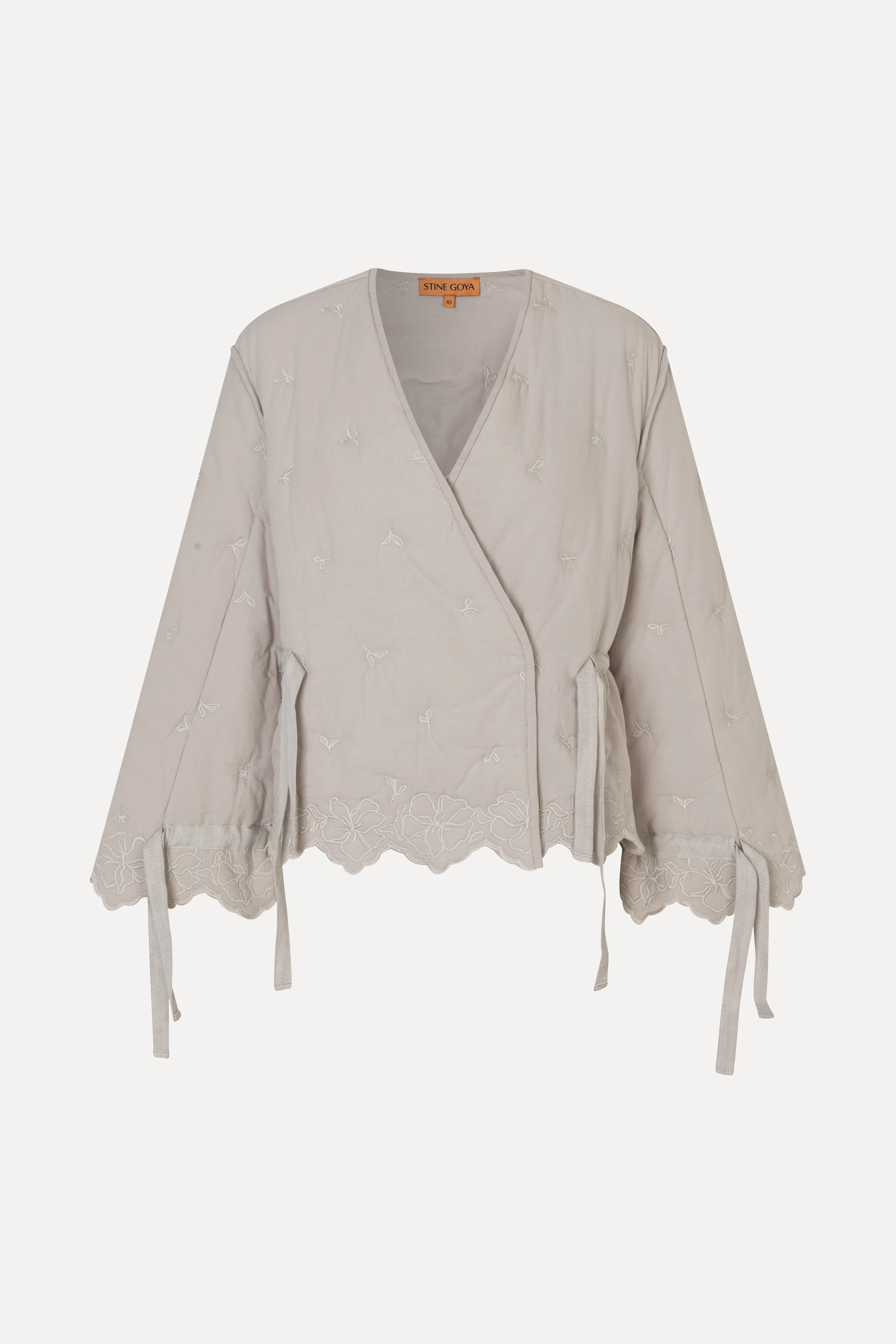 Gathered Tie Jacket - Wild Quilted Flowers