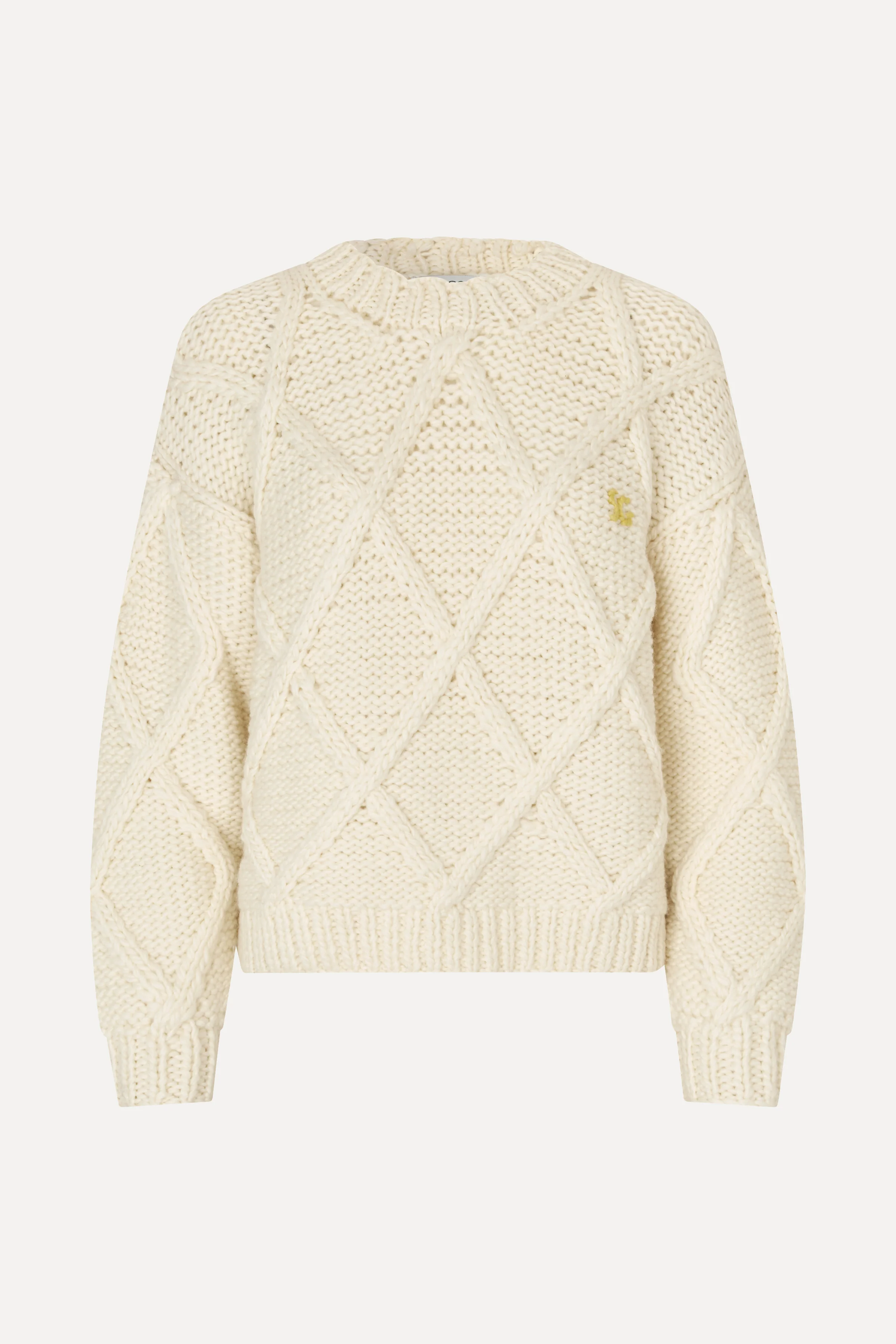 Handknit Cable Sweater - Porcelain Cream - Image 3