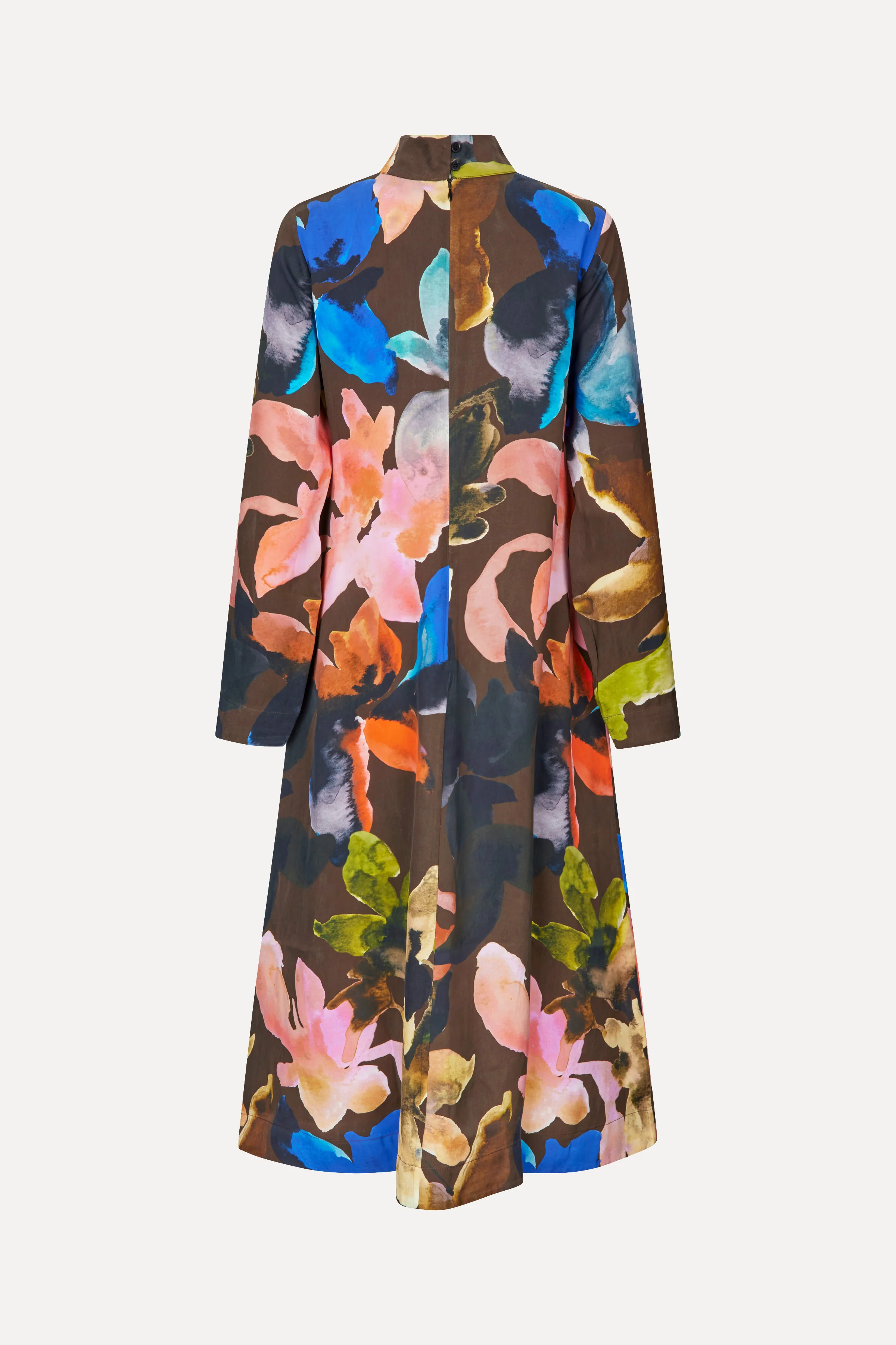 Long Sleeve Midi Dress - Aquarelle Garden - Image 2
