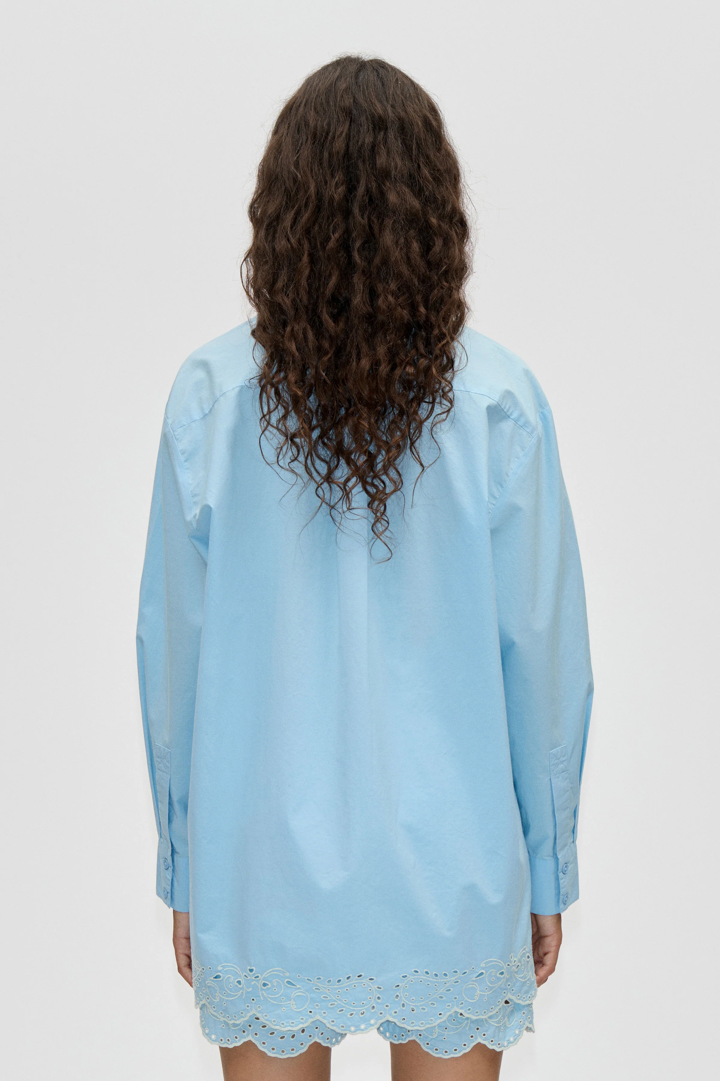 Long Sleeve Oversized Shirt - Teapot Blue - Image 2