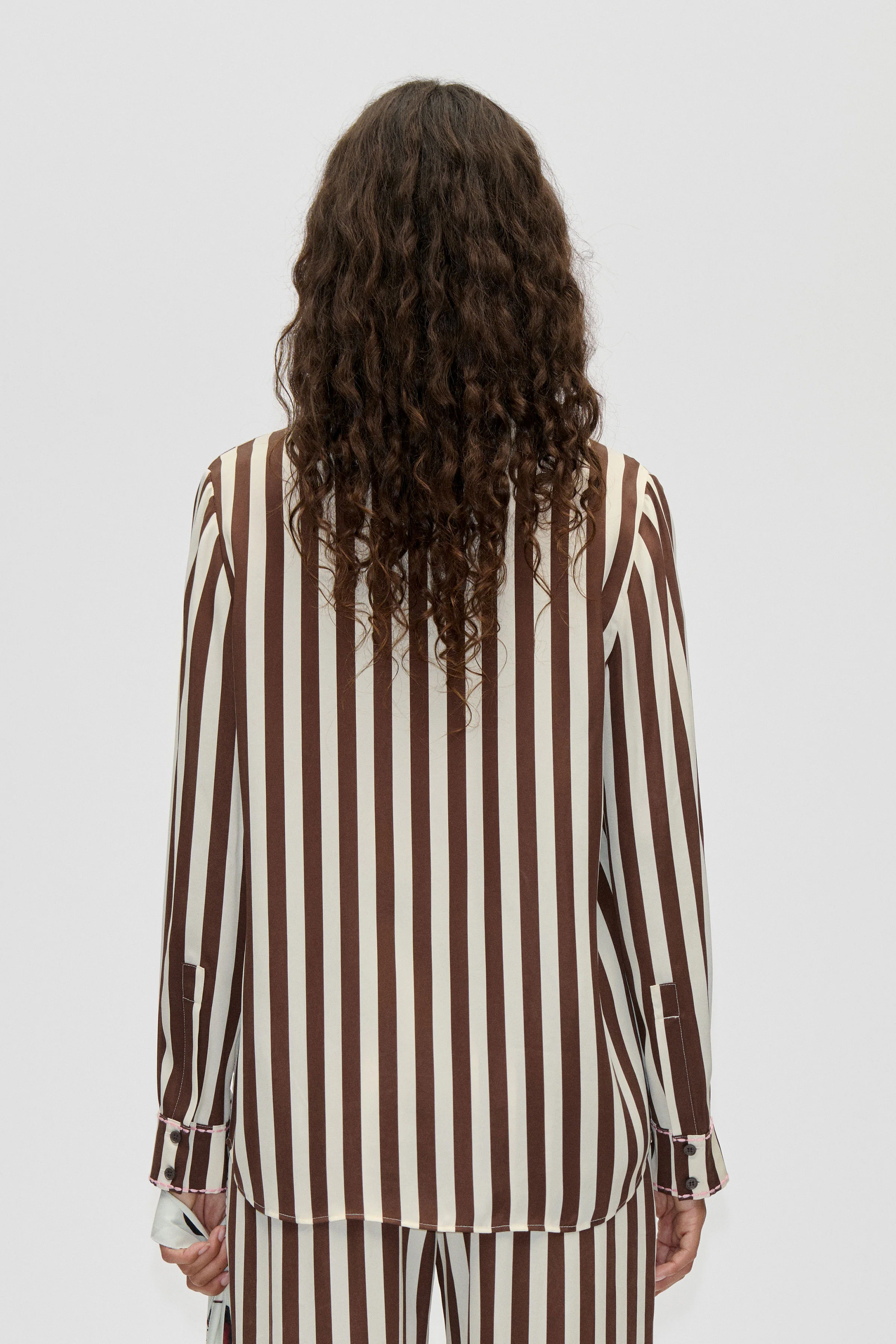 Long Sleeve Shirt - Ivory Stripes - Image 2
