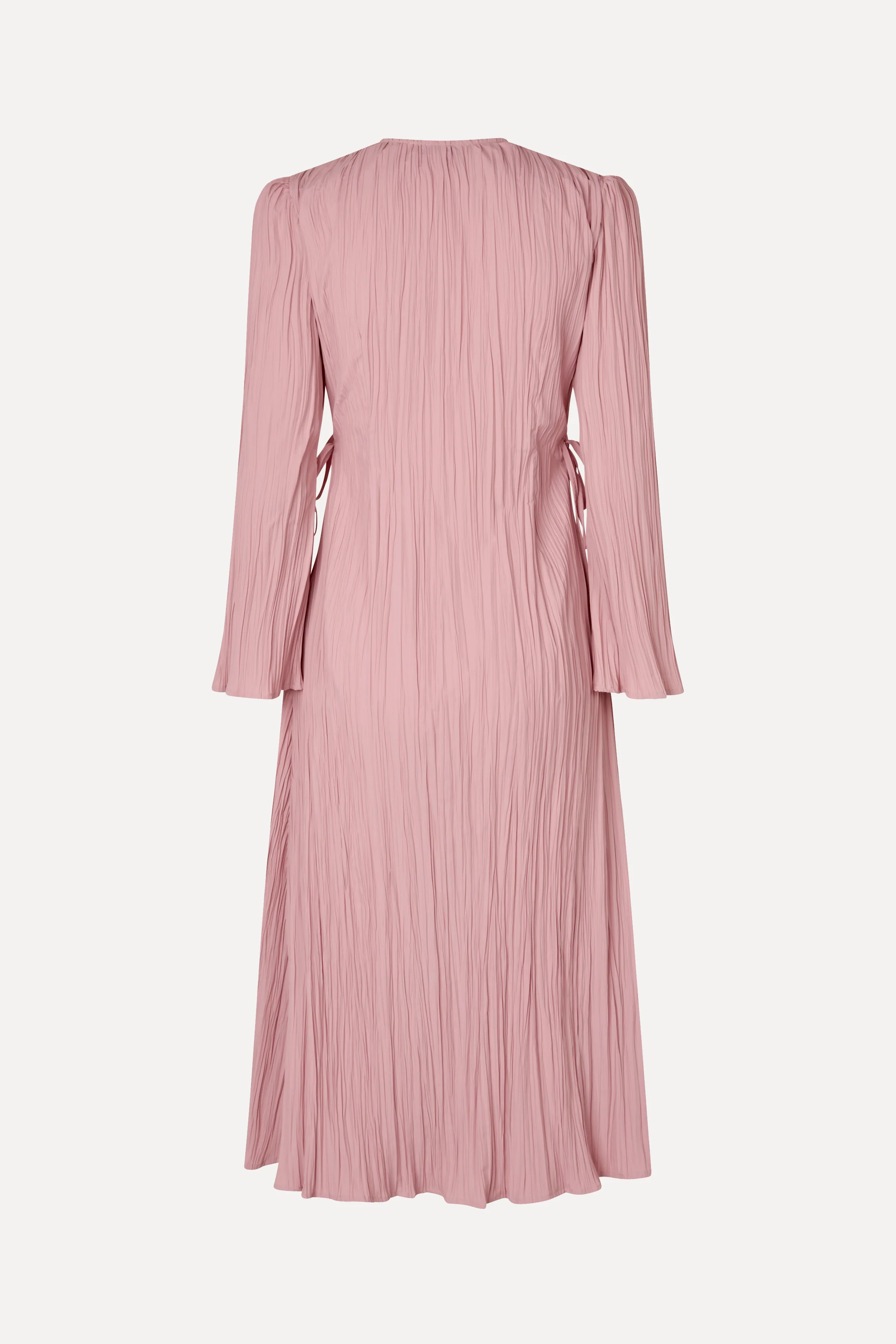Long Sleeve Wrap Tie Dress - Pink Nectar - Image 2