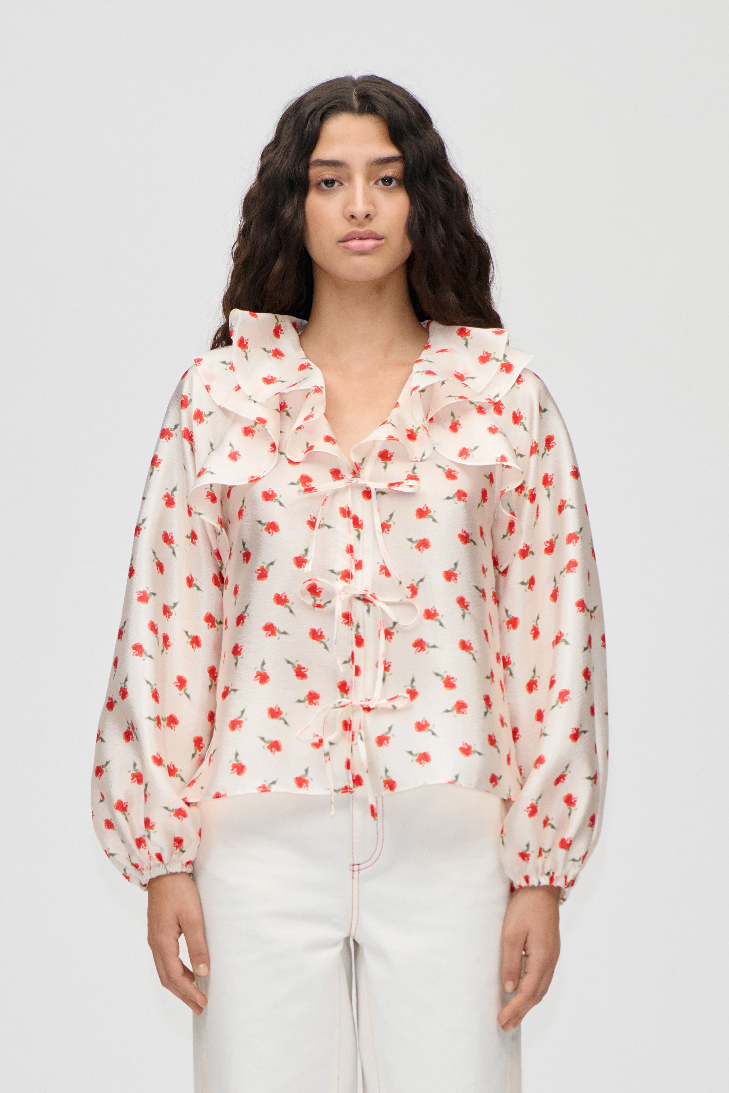 Multi Ruffle Raglan Top - Ditzy Petunia