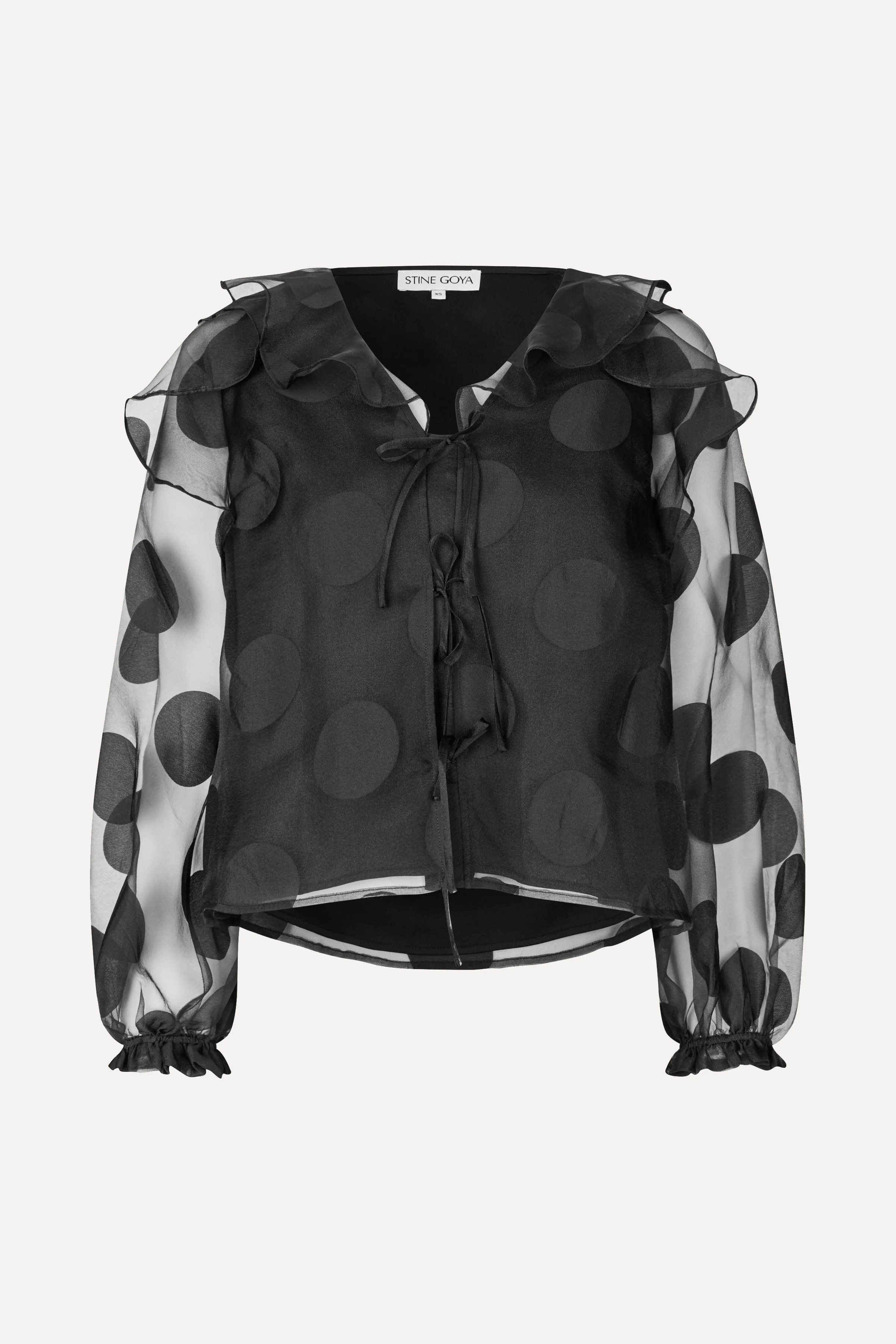 Multi Ruffle Raglan Top - Dotted Black - Image 3