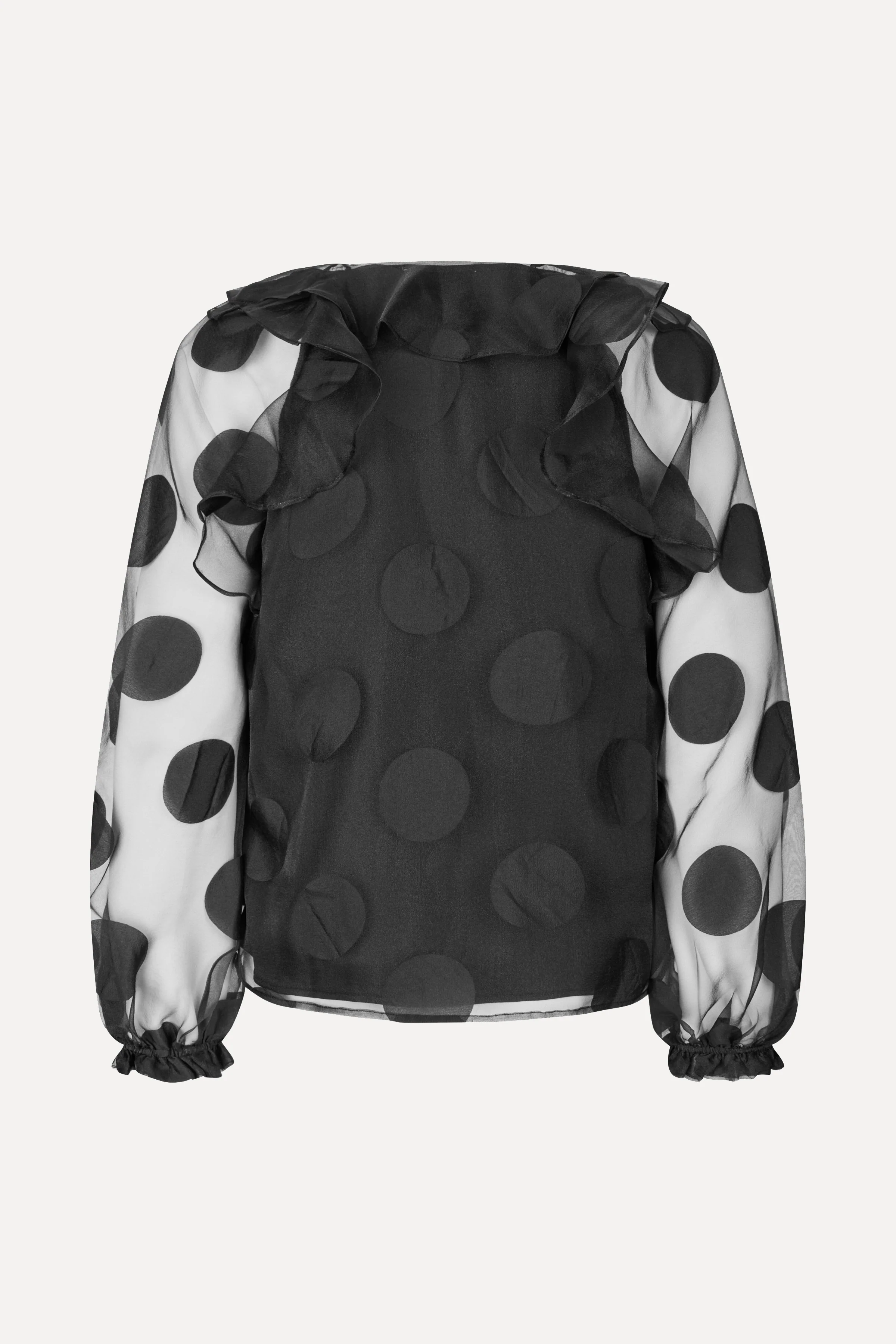 Multi Ruffle Raglan Top - Dotted Black - Image 4