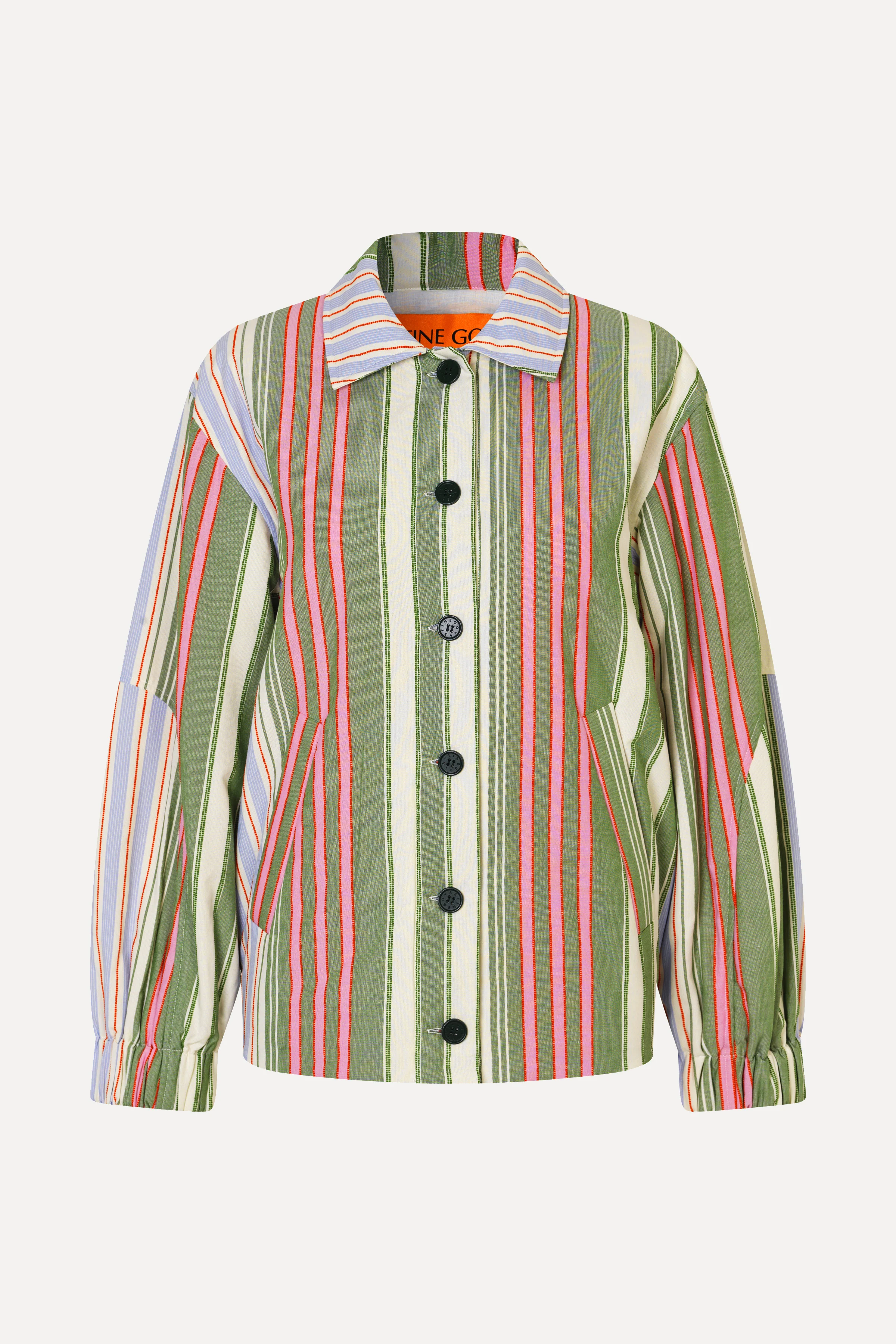 Oversized Utility Workwear Jacket - Forest Stripe