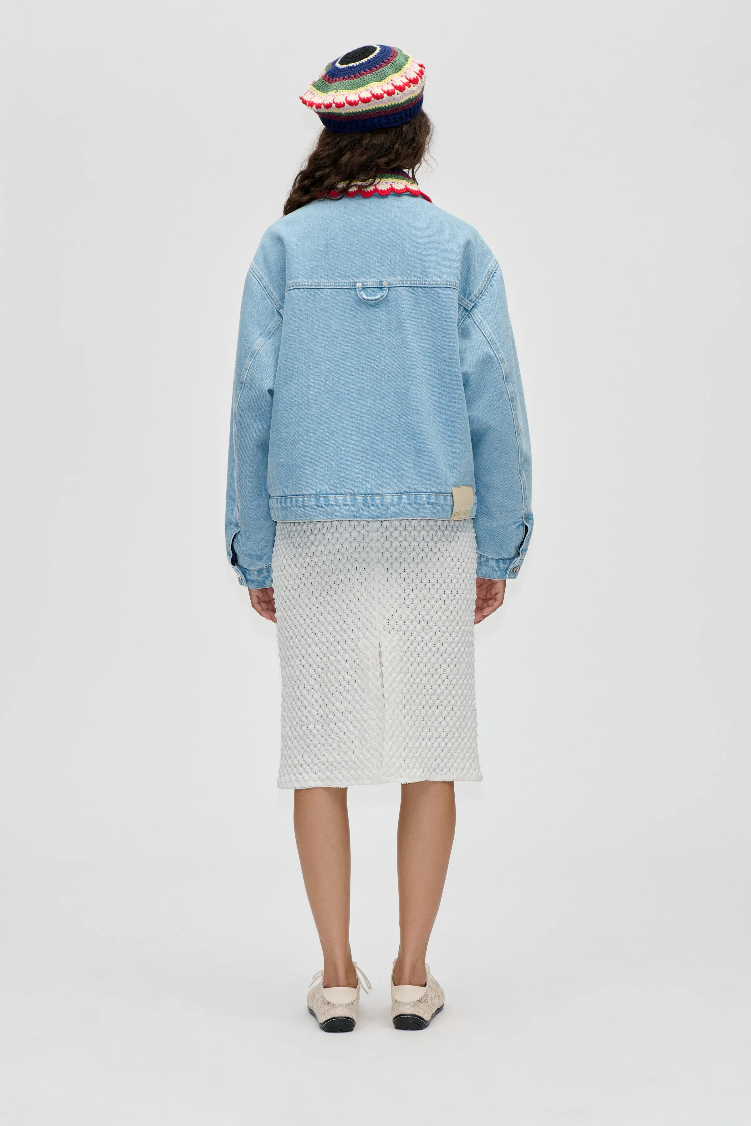 Pencil Elasticated Skirt - White Swan - Image 2