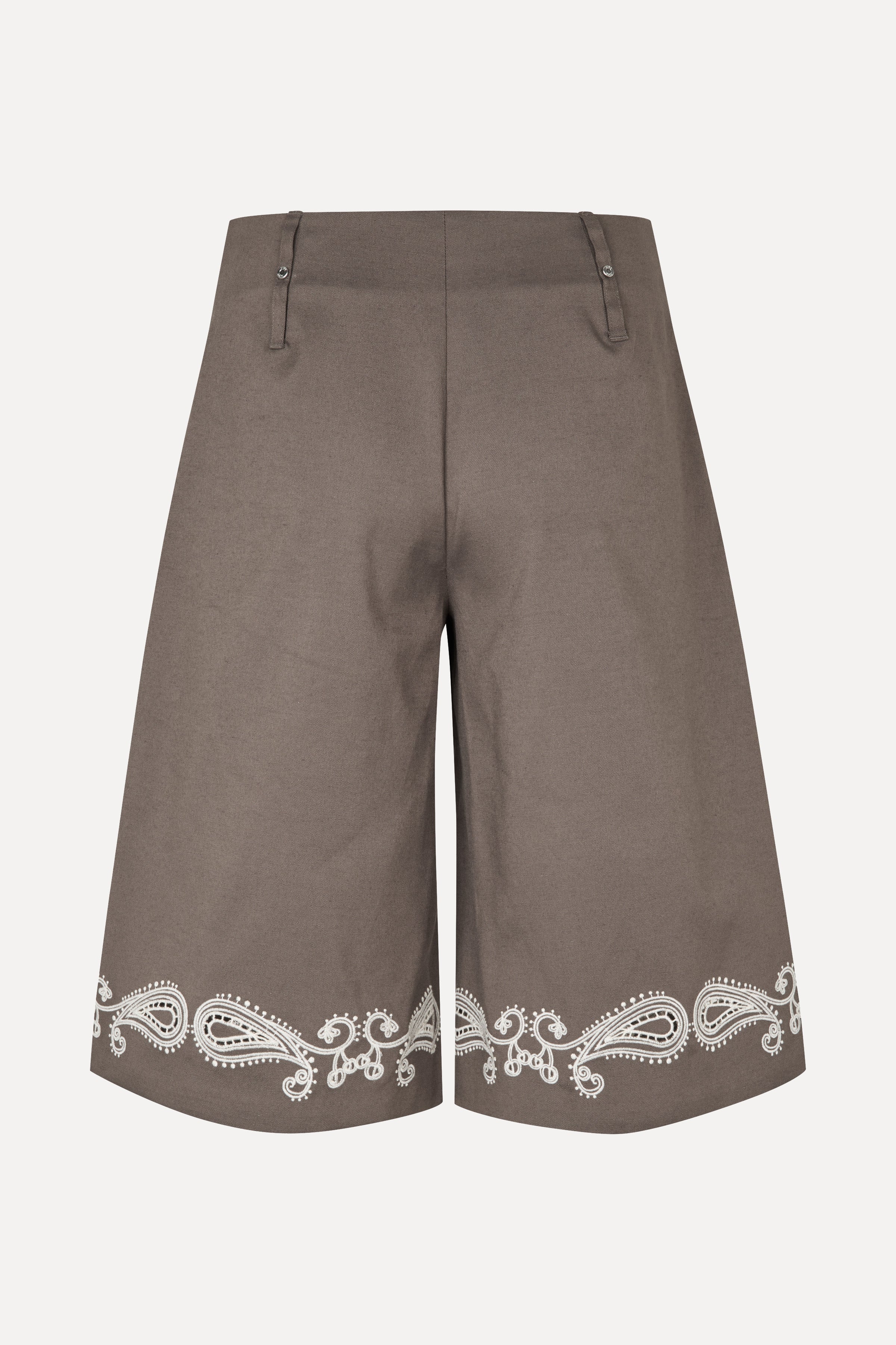 Pleated Eyelet Bermuda - Cherries On A Paisley - Image 4