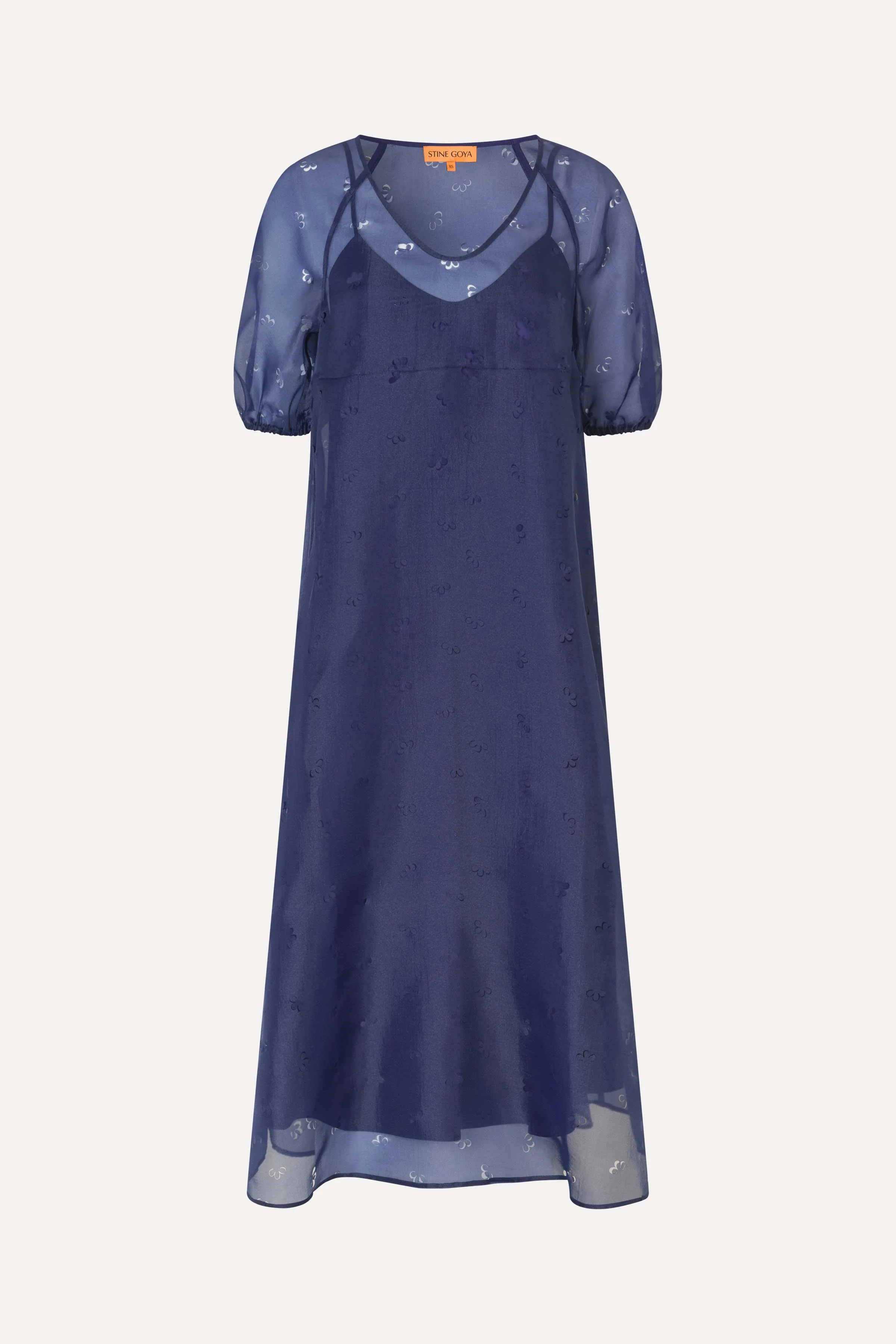 Puff Sleeve Long Dress - Ditzy Floral