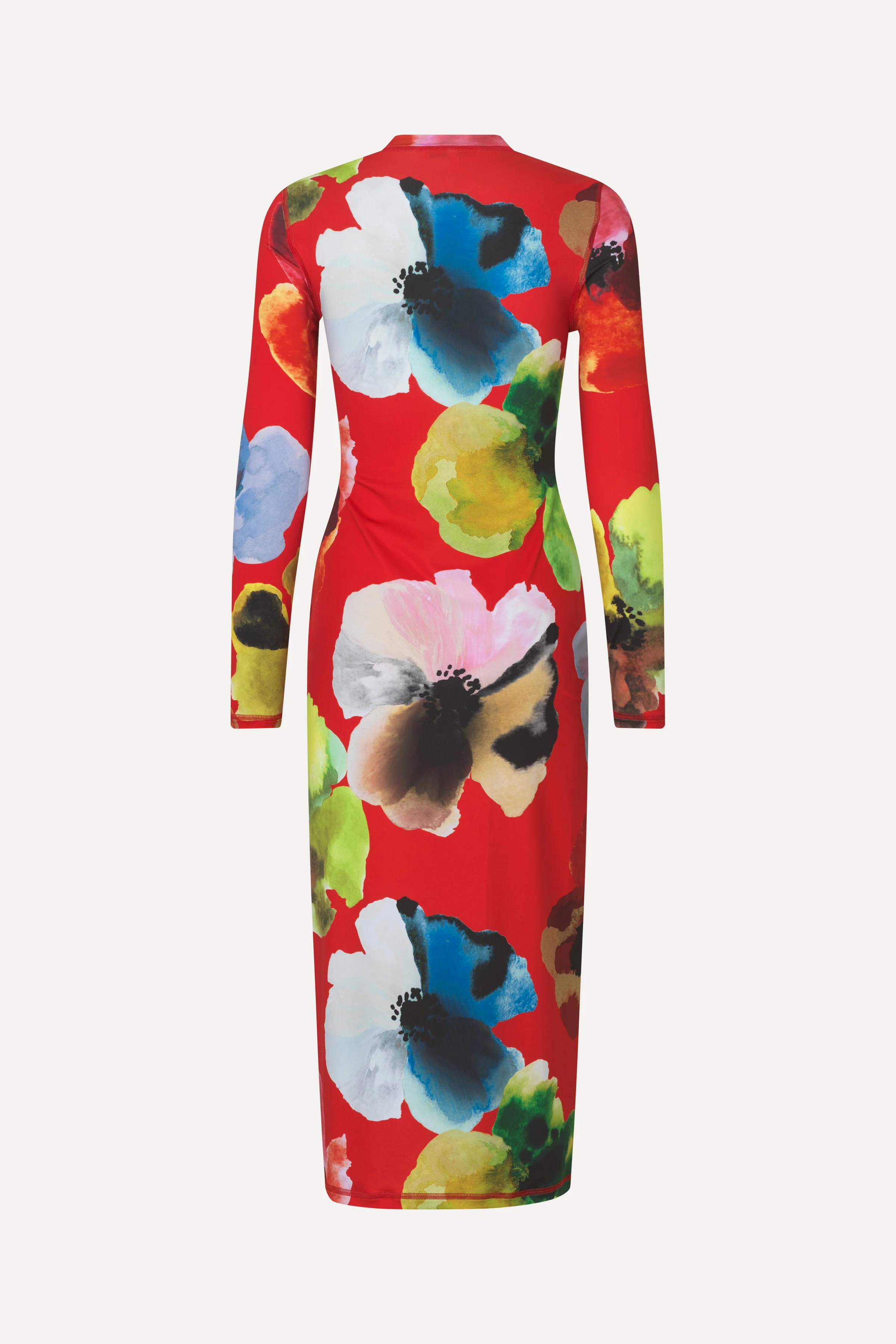 Pullover Long Sleeve Midi Dress - Bloom In Red - Image 2