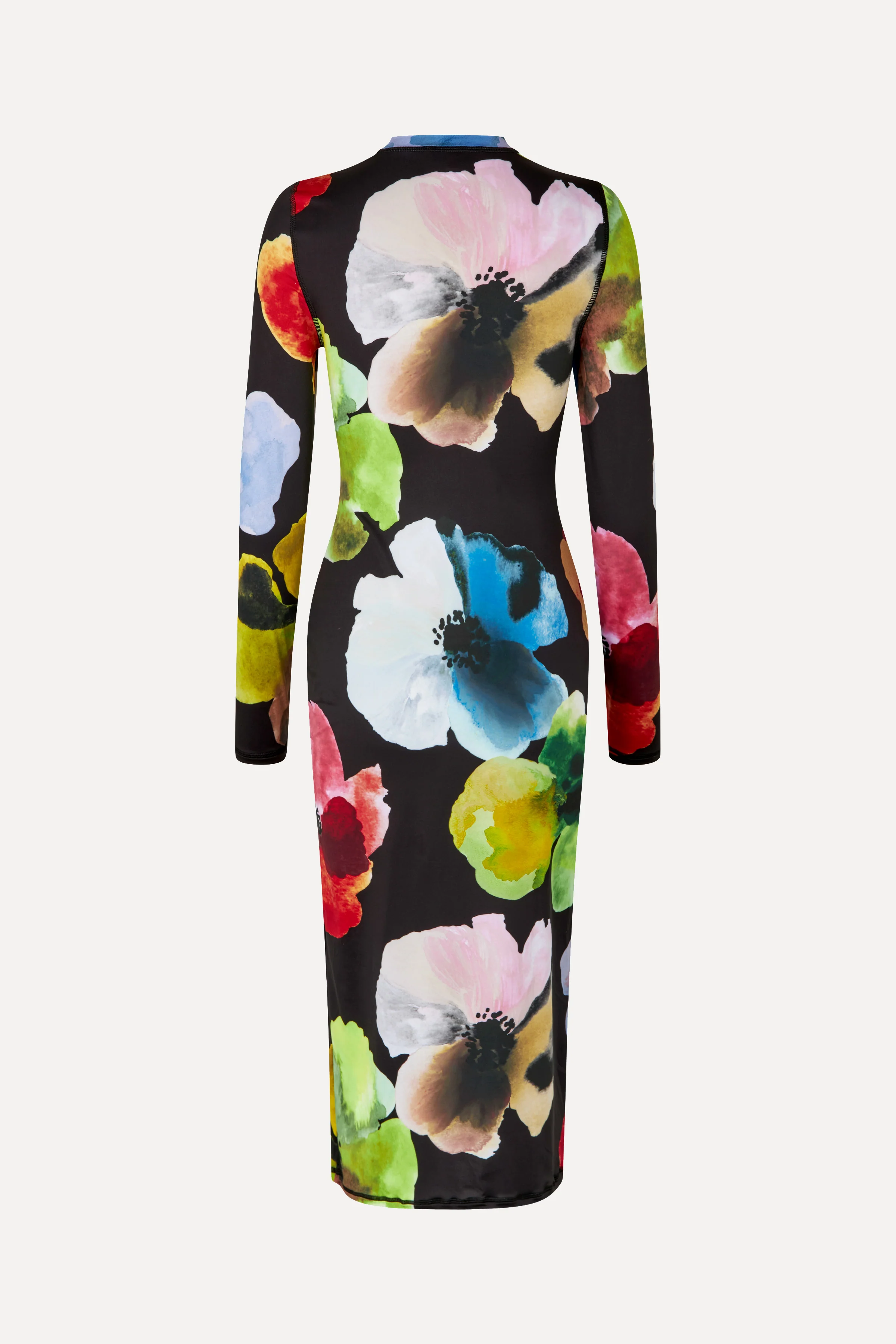 Pullover Long Sleeve Midi Dress - Watercolor Bloom - Image 2