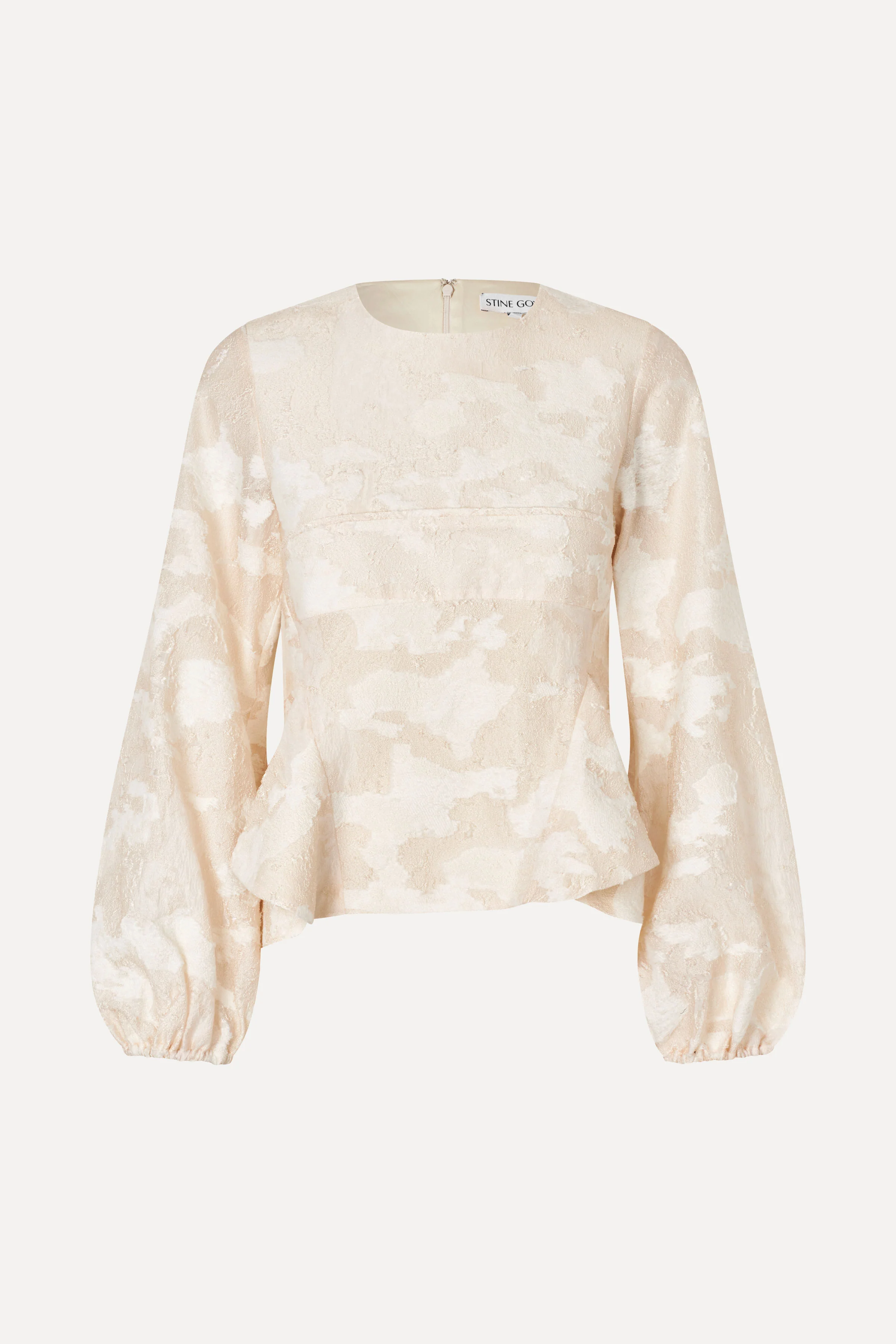 Romantic Ruffling Long Sleeve Top - Multiflowers