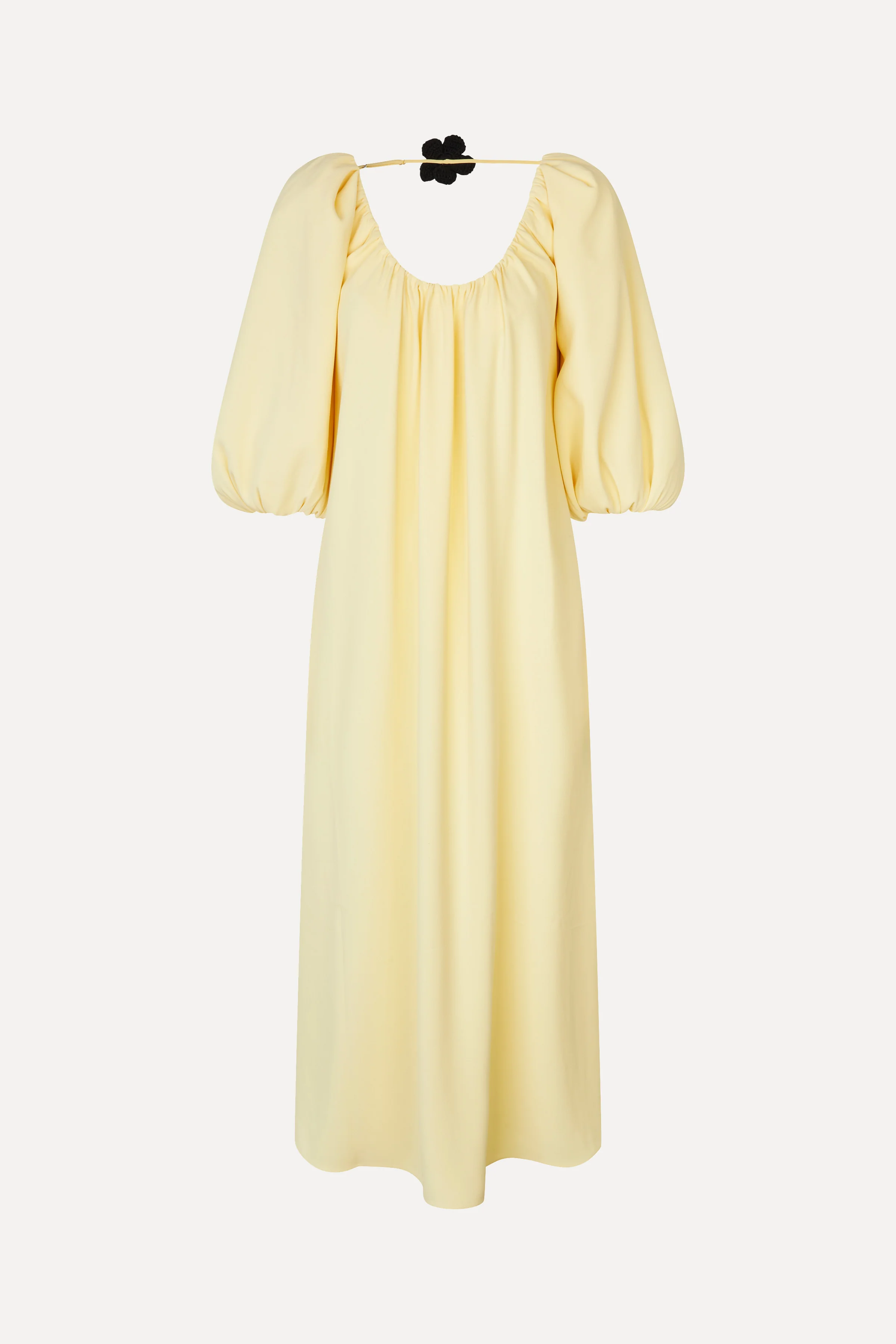 Romantic Voluminous Sleeve Dress - Pastel Yellow - Image 3