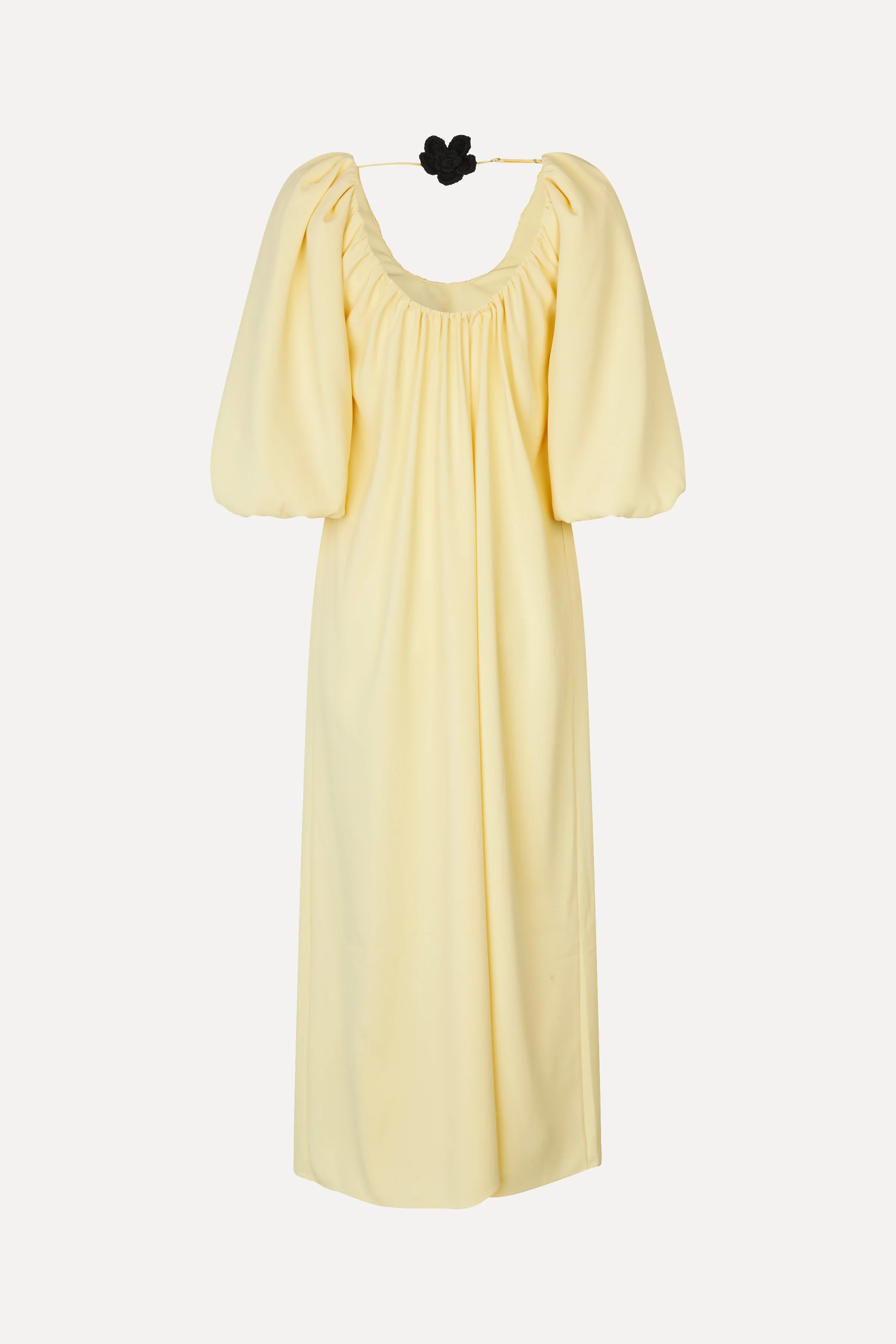 Romantic Voluminous Sleeve Dress - Pastel Yellow - Image 4