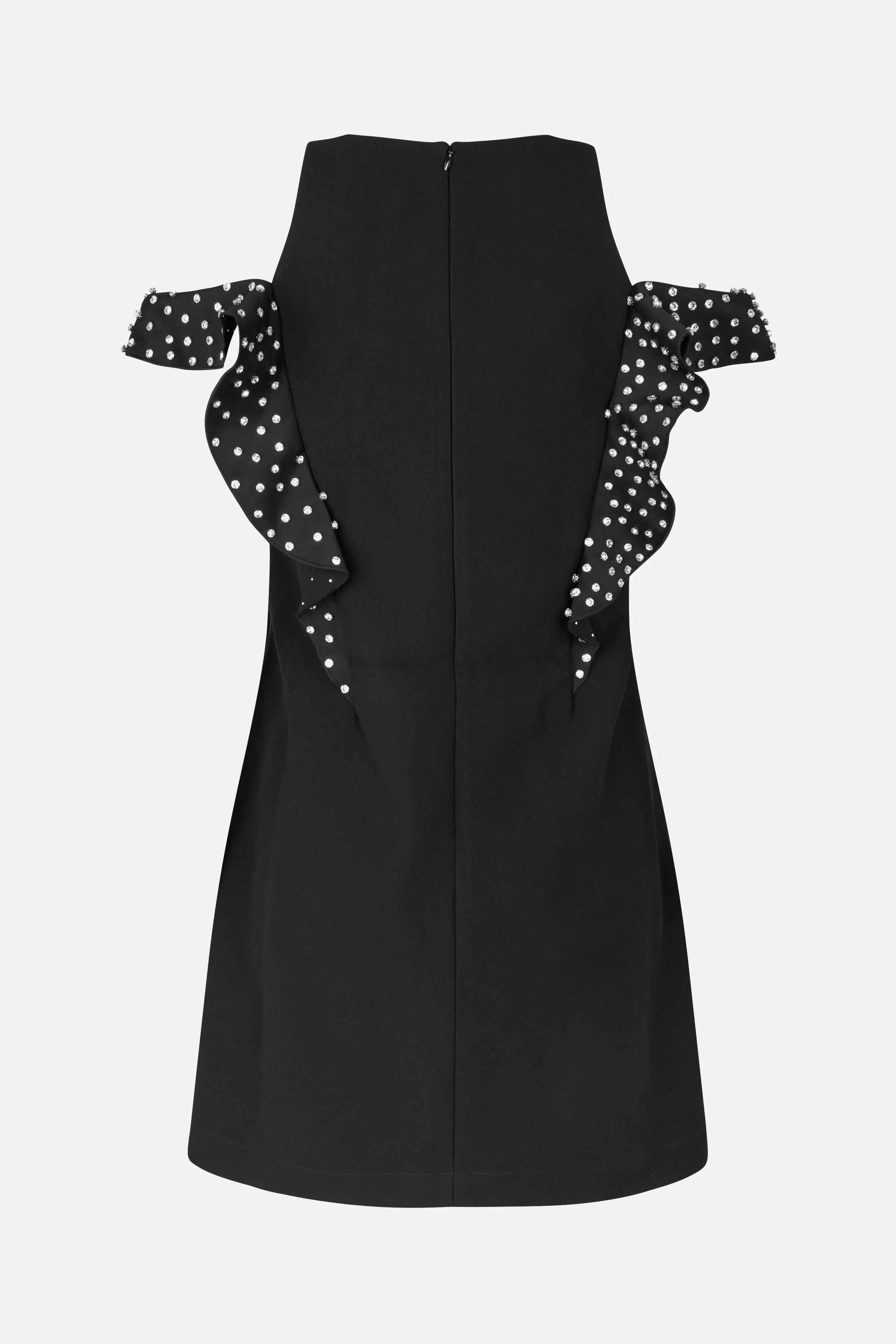 Ruffle Sleeve Mini Dress - Black - Image 2