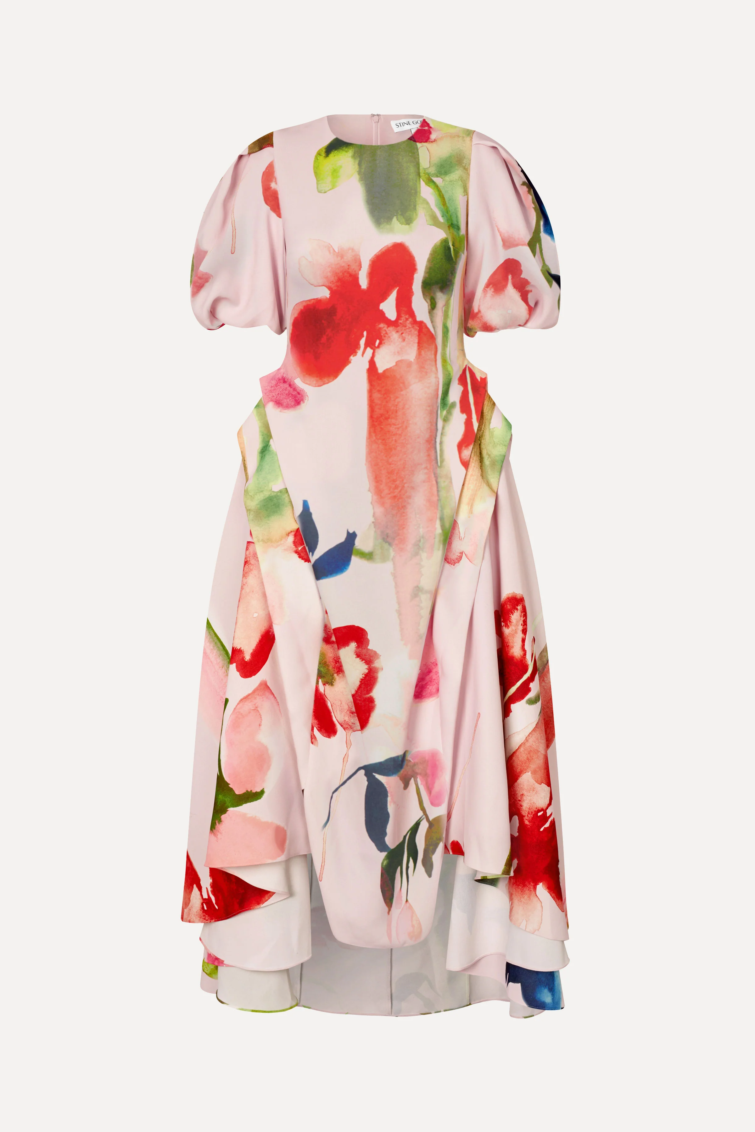 Ruffling Voluminous Dress - End Of Summer Garden