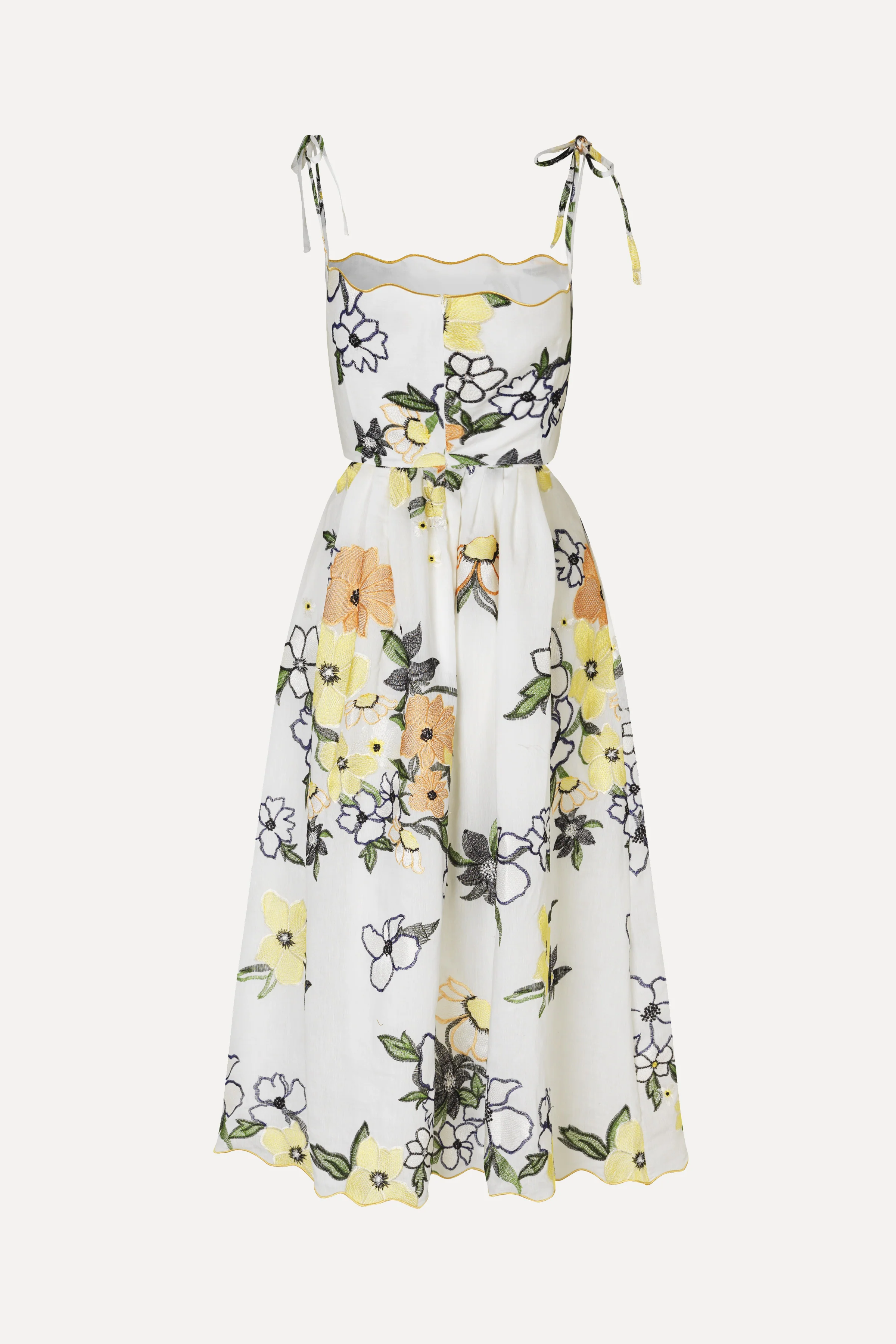 Scalloped Cut Out Dress - Wild Flowers Embroidery - Image 2
