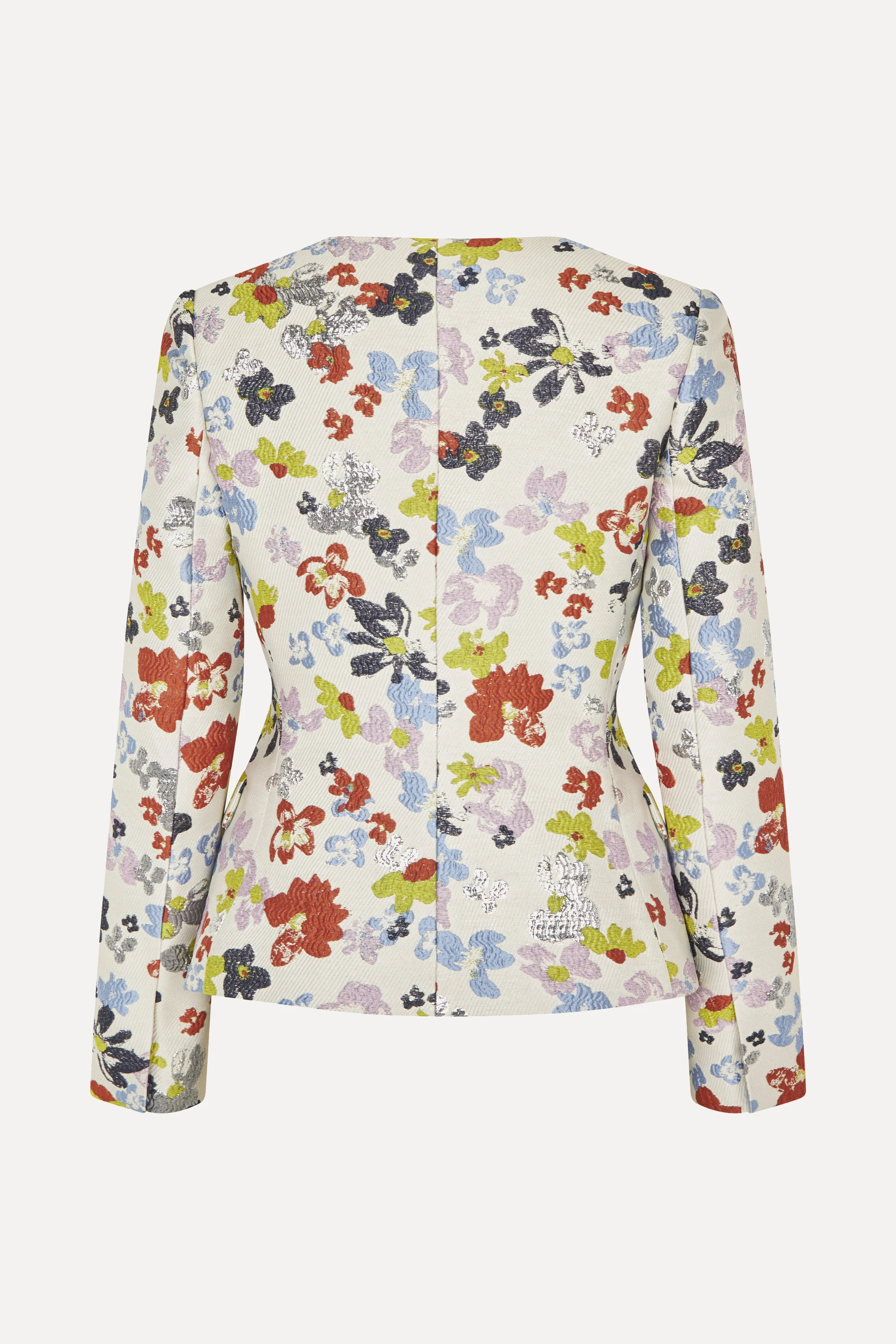 Scooped Neckline Tailored Jacket - Skyfall Flowers - Image 2