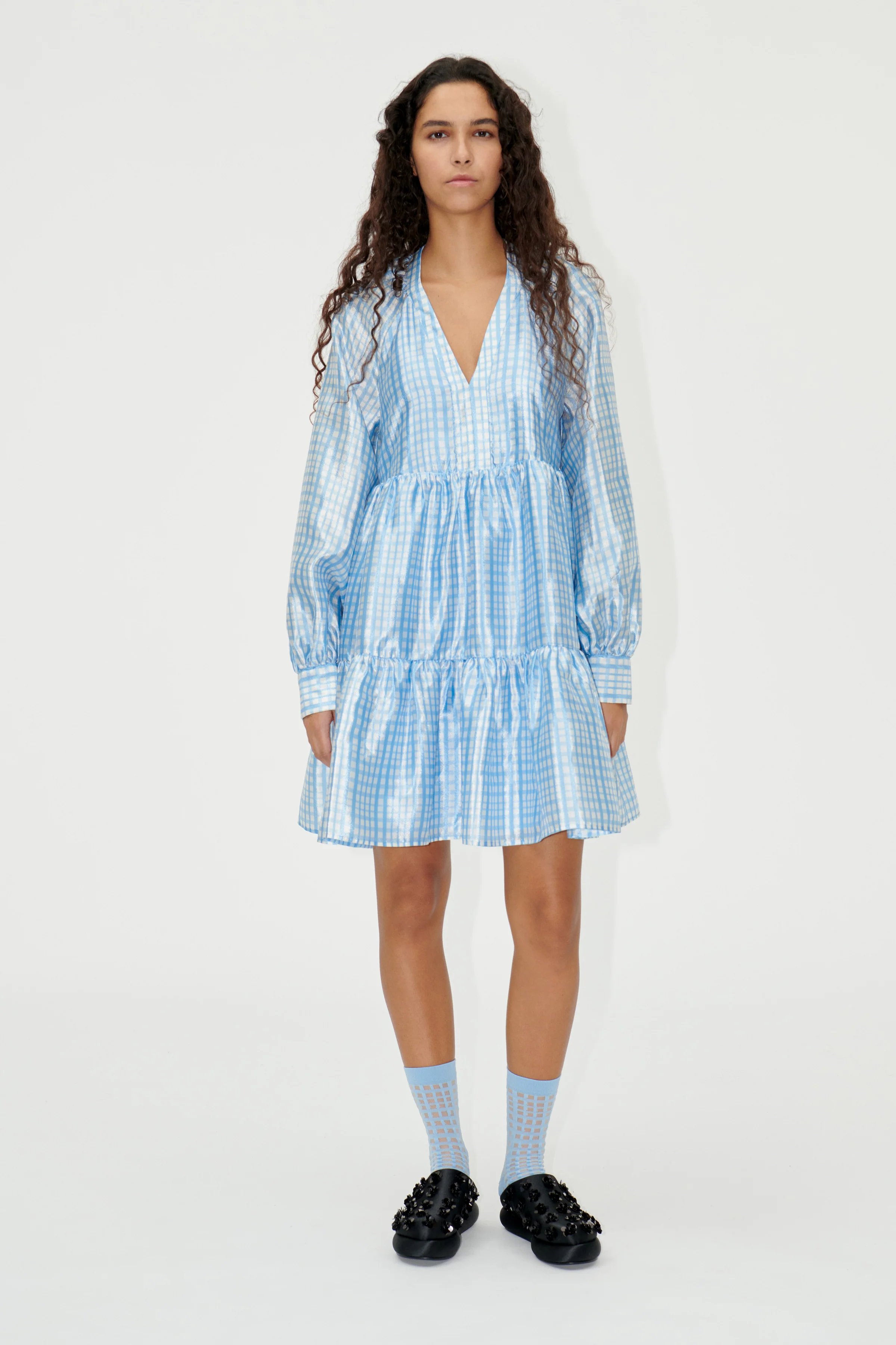 SGJasmine Dress - Blue Check - Image 3