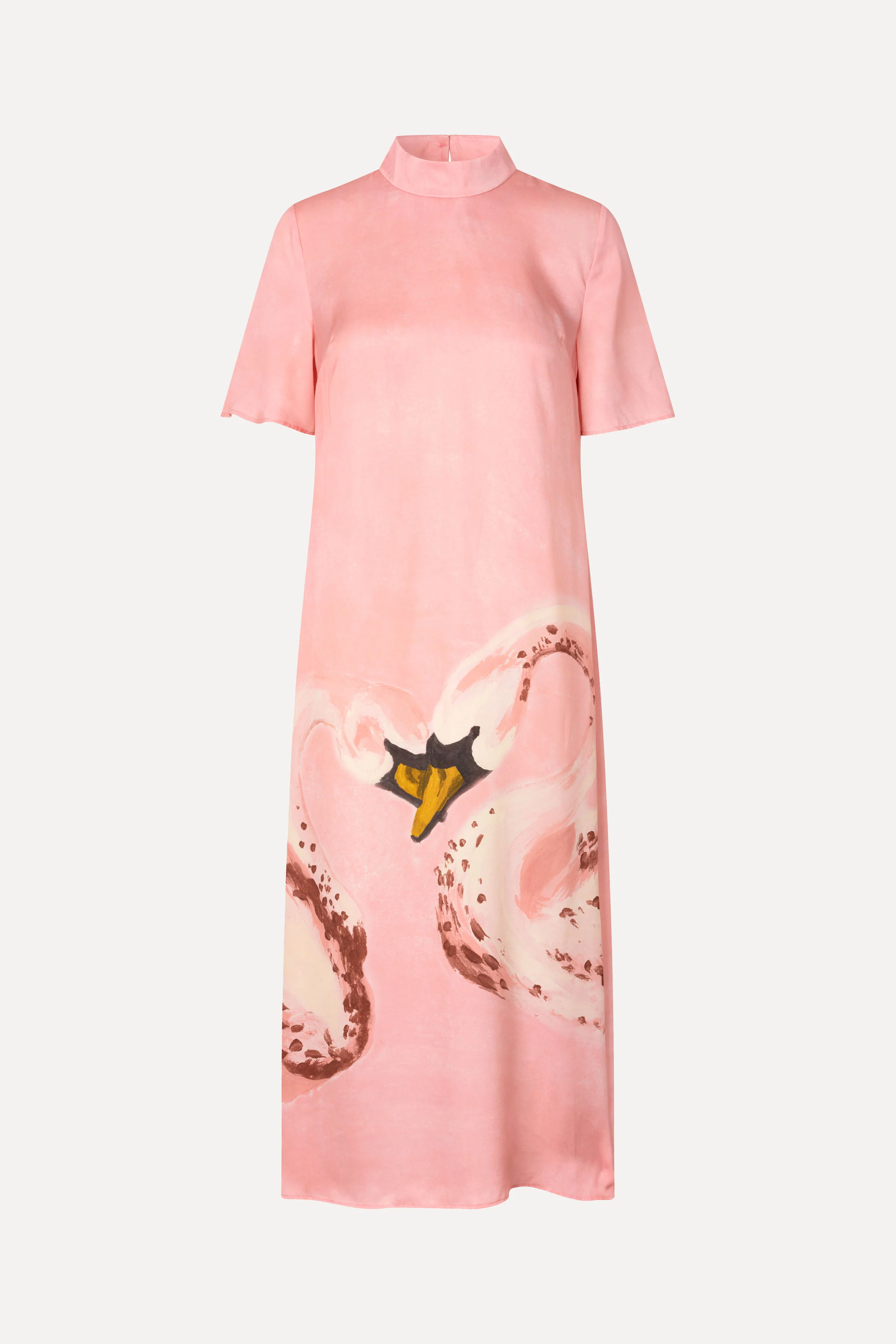 Short Sleeve Midi Dress - Swans - Image 3