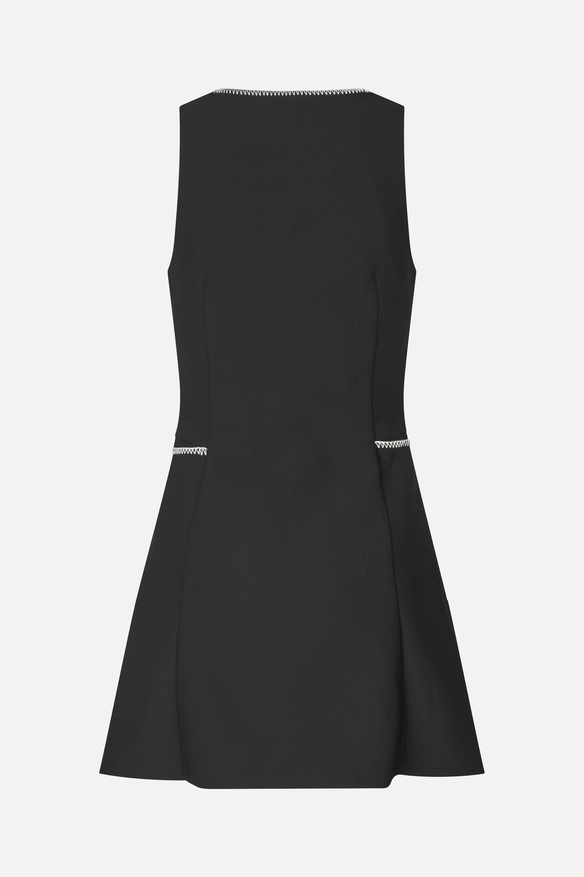Sleeveless Button-Up Mini Dress - Black - Image 4