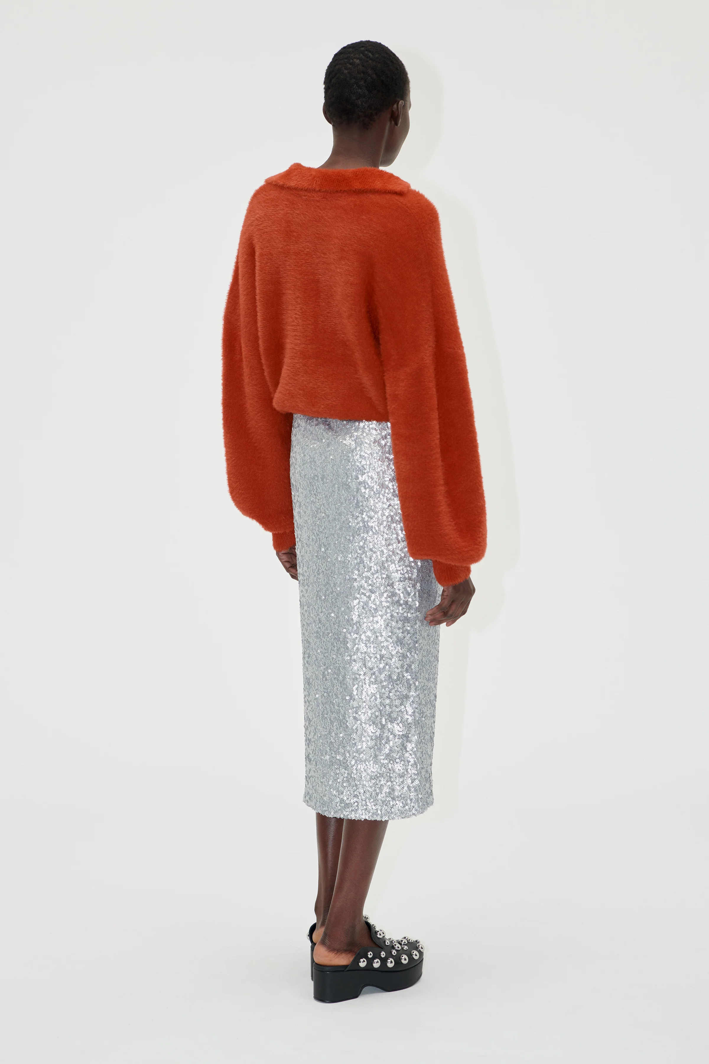 Straight Midi Skirt - Steel Grey - Image 4