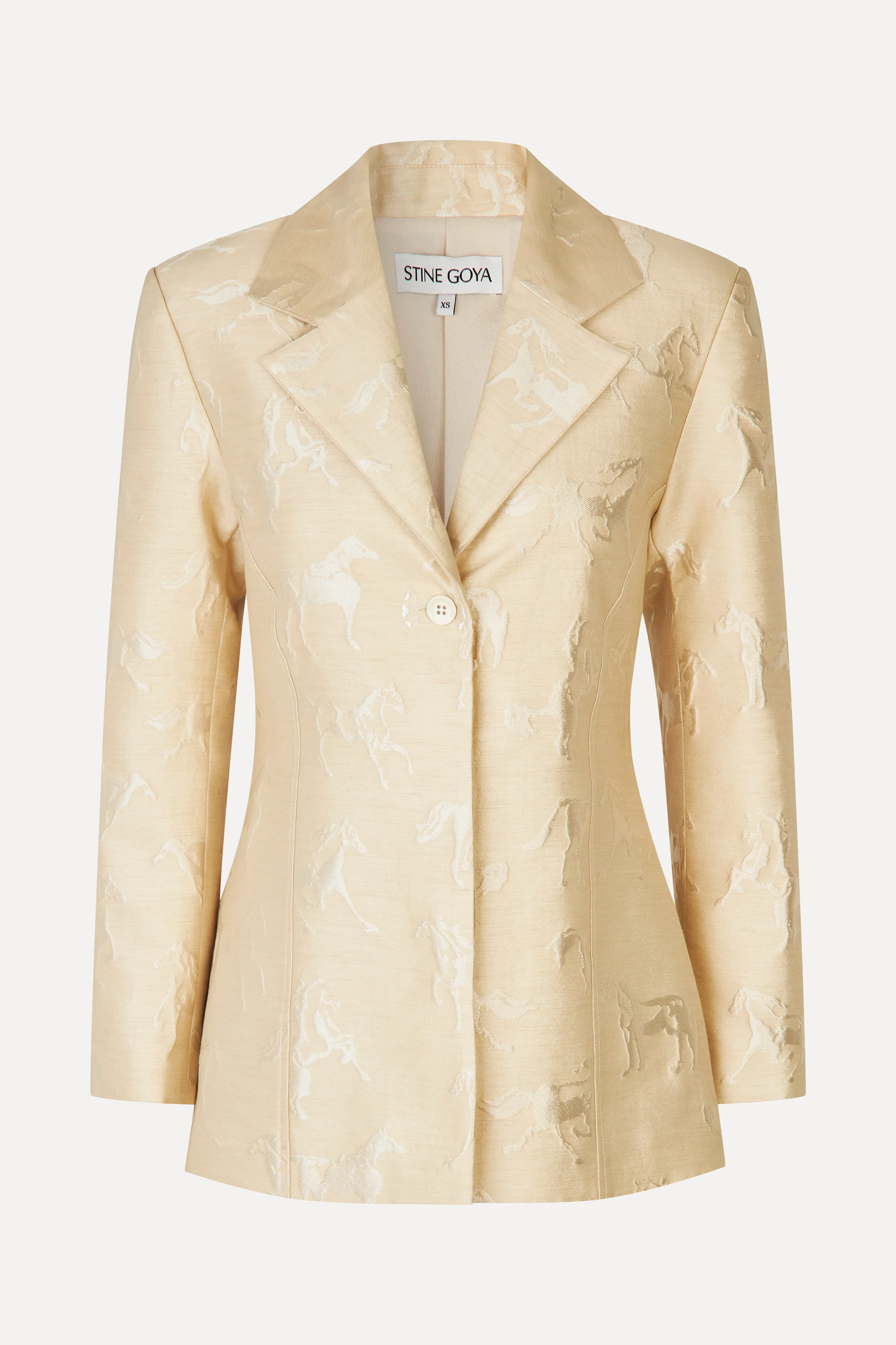 Structured Single-Breasted Jacket - Porcelain Cream - Image 3