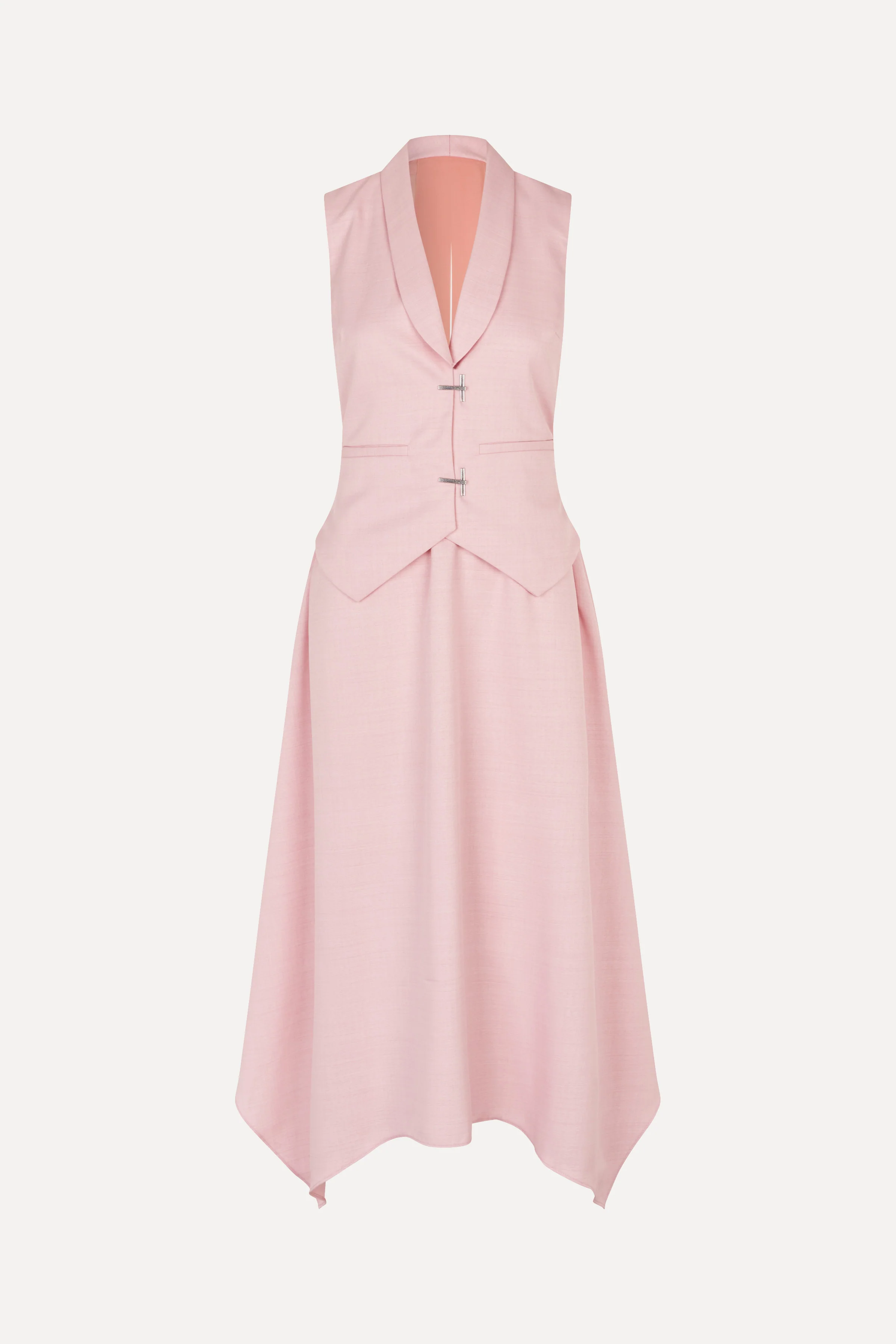 Tailored Handkerchief Dress - Coral Blush