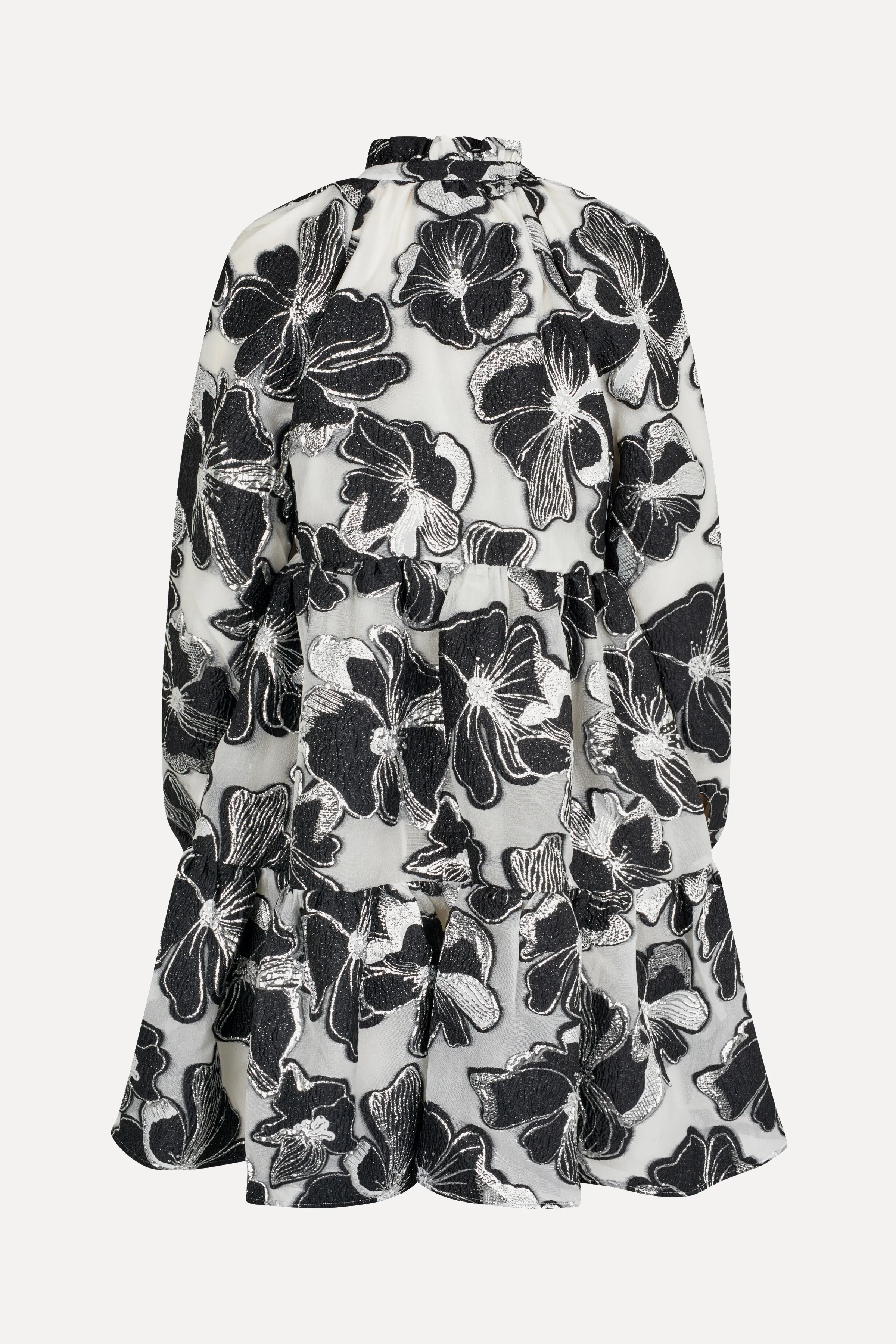 Tier Voluminous Ruffle Mini Dress - Anemone Jacquard - Image 2
