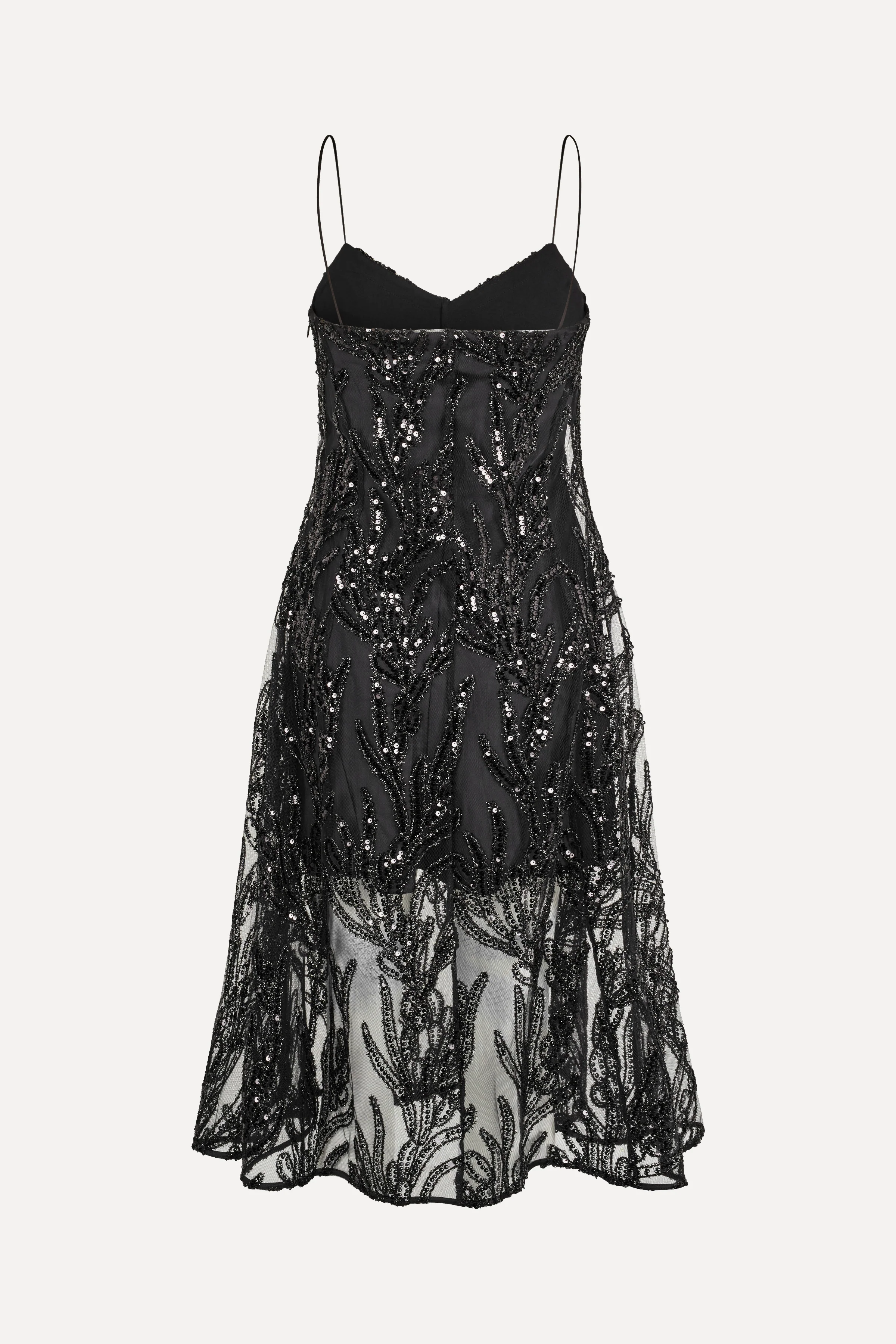 V Neck Midi Dress - Abstract Embellishment - Image 2